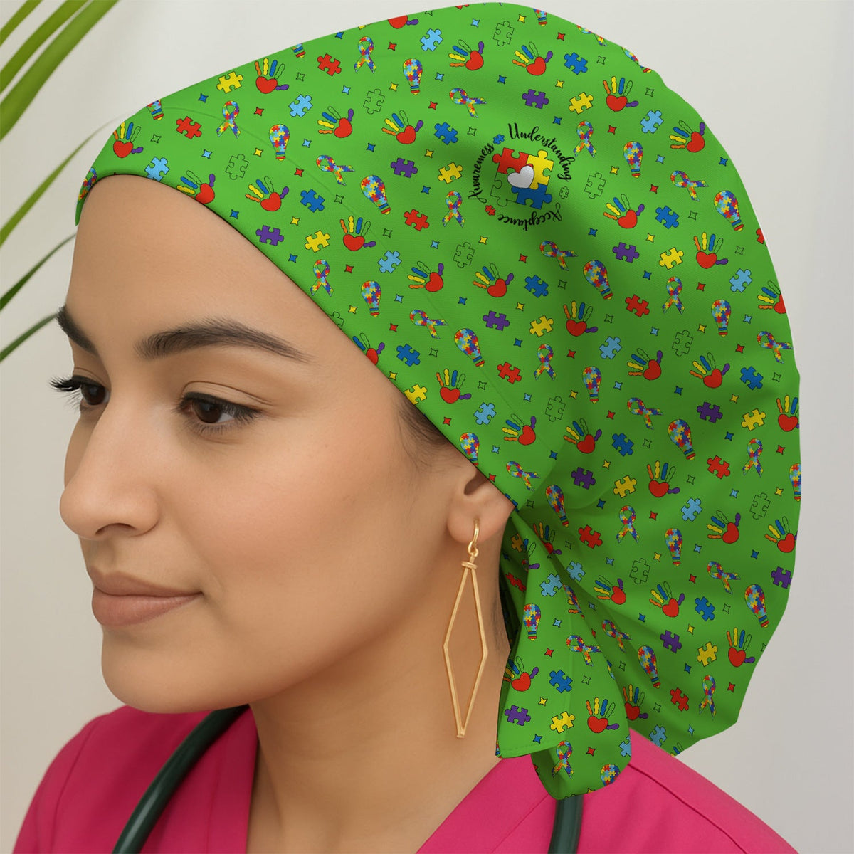 Autism Awareness Colorful Puzzle Scrub Cap