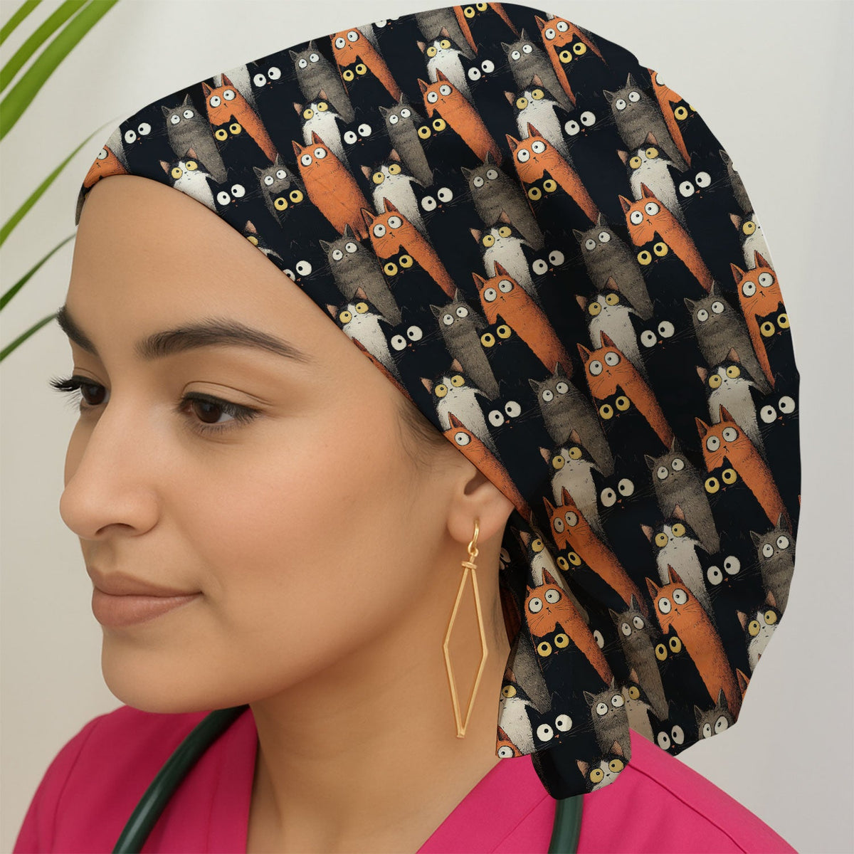 Black Cat Lover Scrub Cap