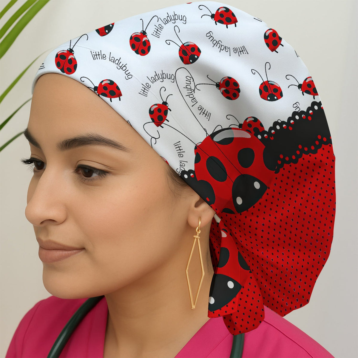Little Ladybug Polka Dot Scrub Cap