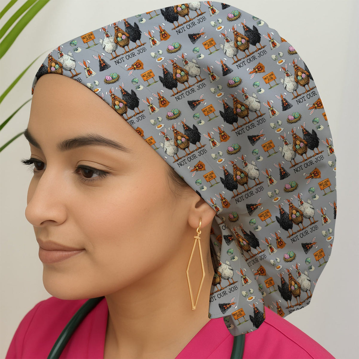 Chicken Humor Scrub Cap - Easter Gift