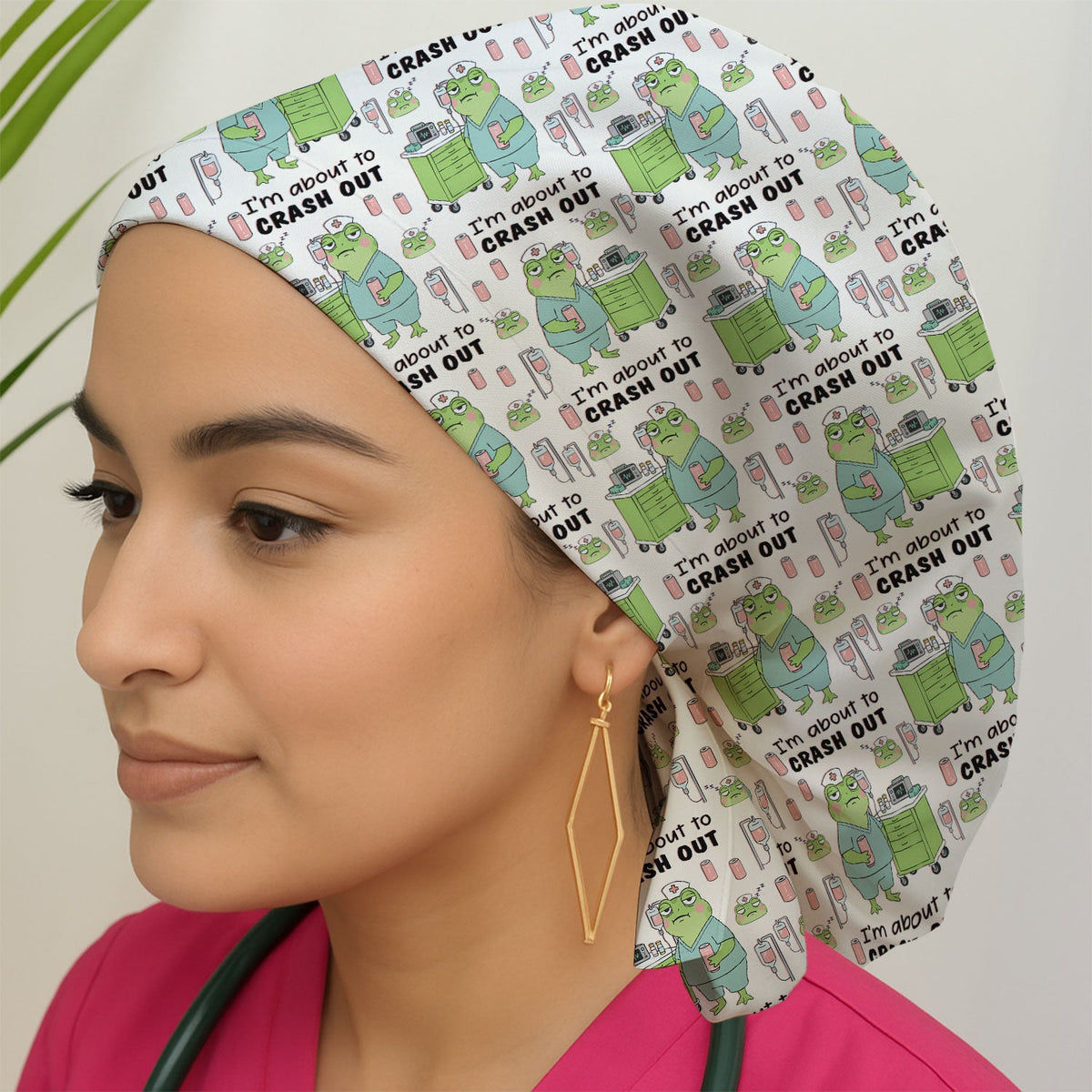 Crash Out Frog Scrub Cap