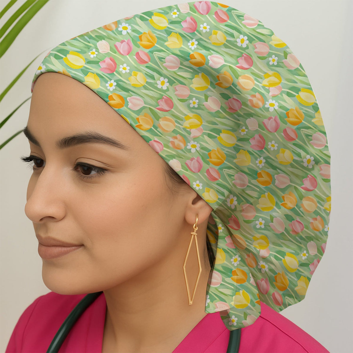 Tulip Meadow Scrub Cap