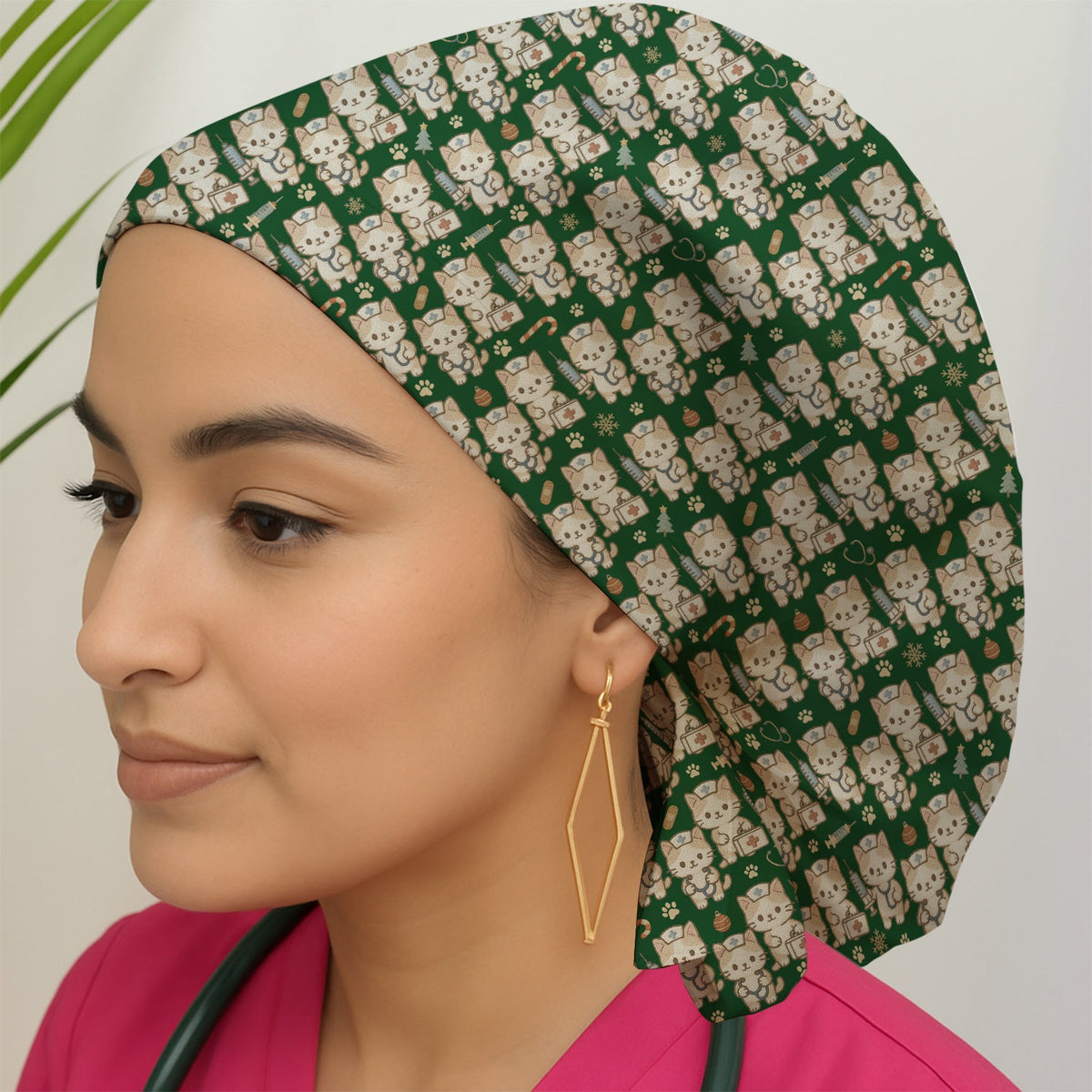 Kitty Scrub Cap - Christmas Gift For Nurse