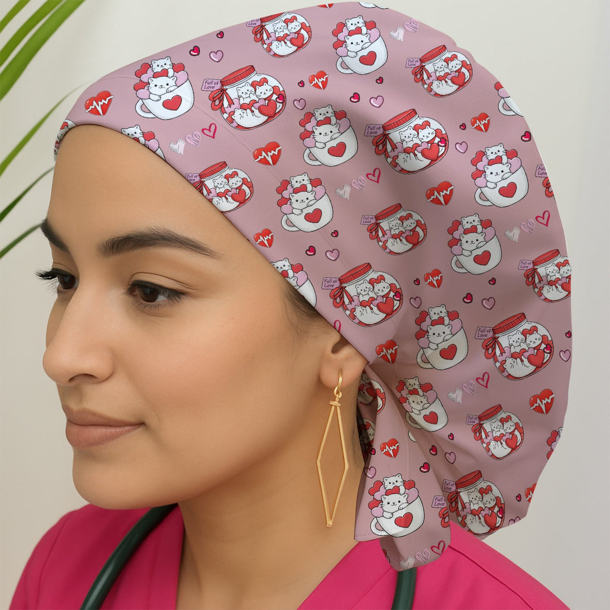 Cat Scrub Cap - Valentines Day Gift For Nurse