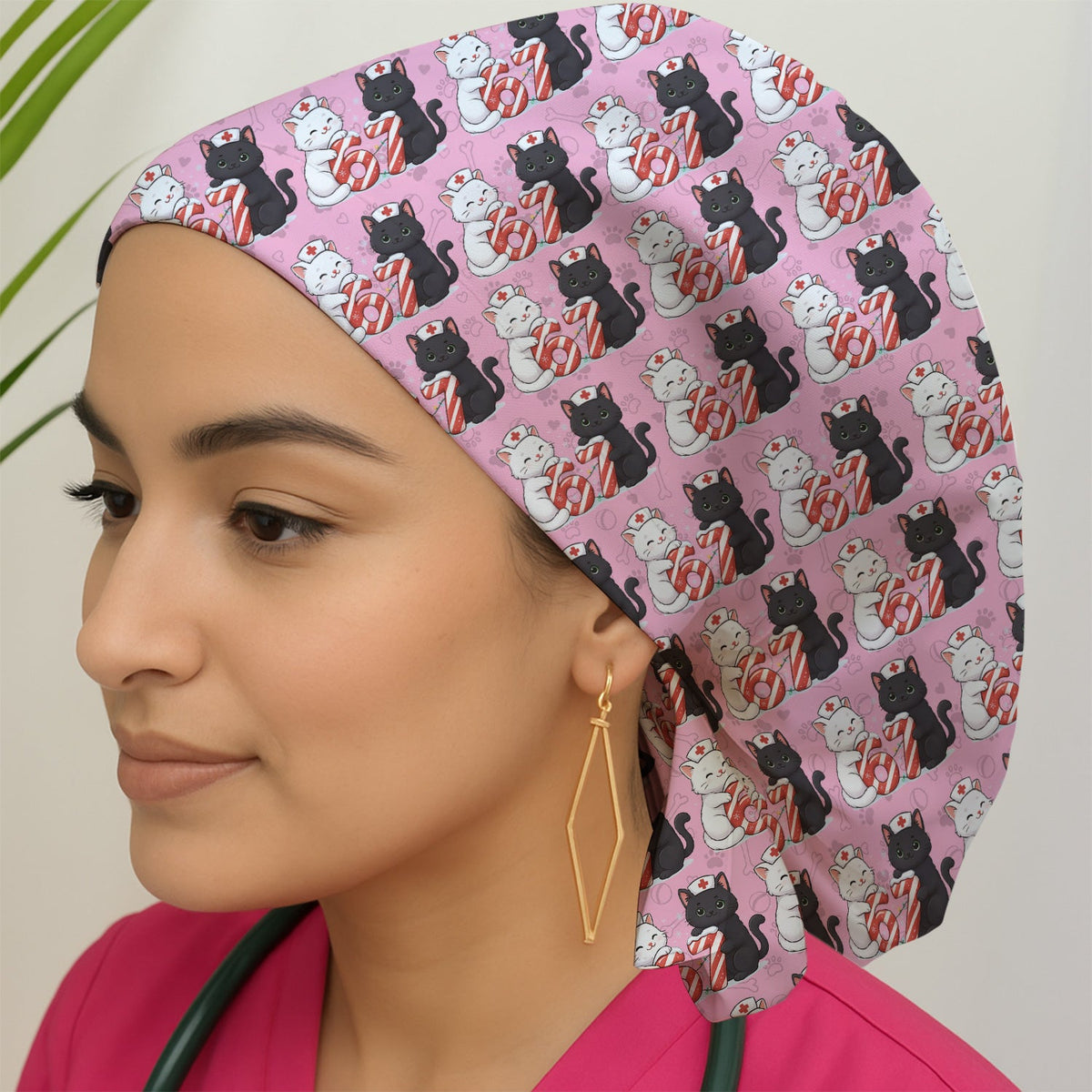 Xmas Cat Nurse Six Seven Scrub Cap