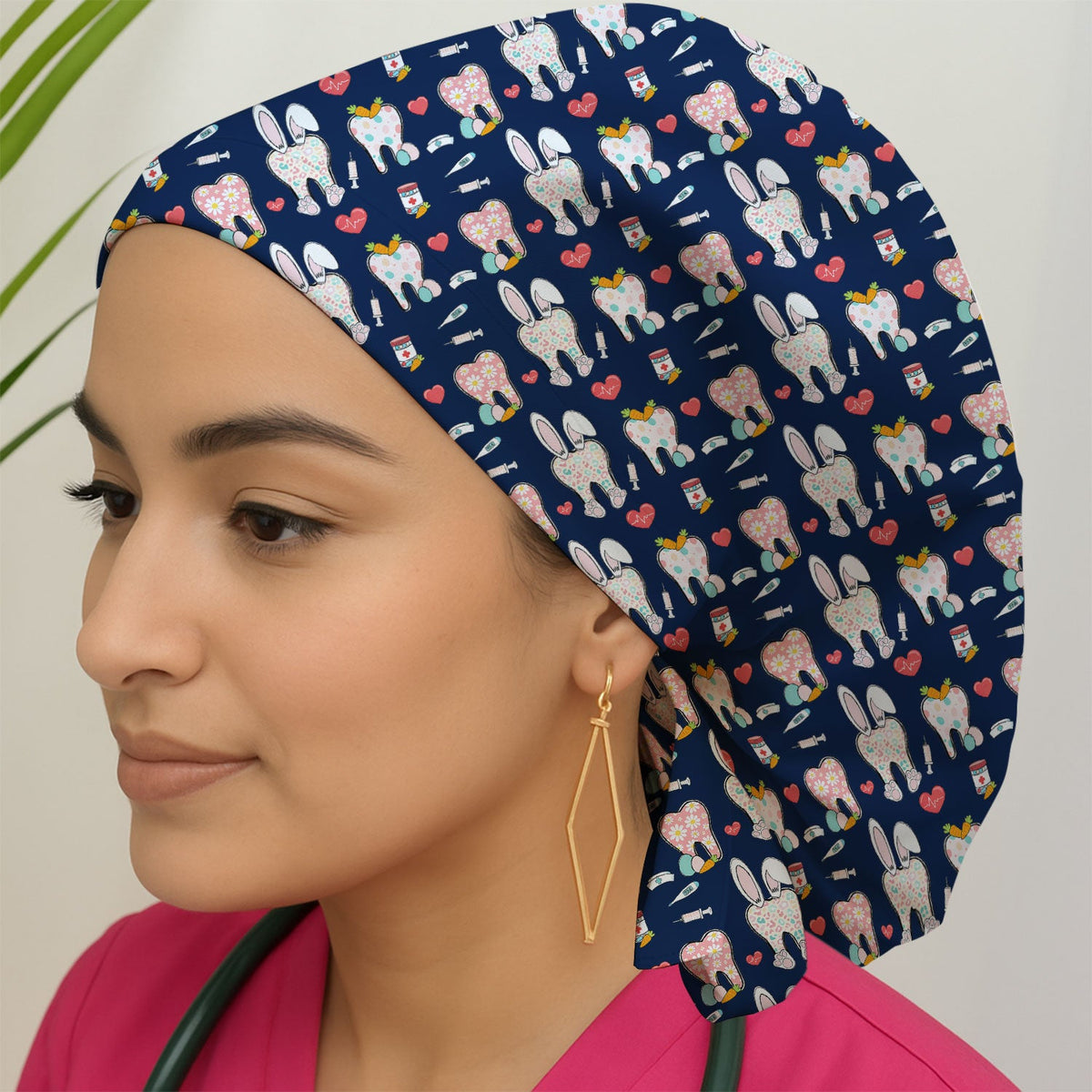 Easter Bunny Dentist Scrub Cap