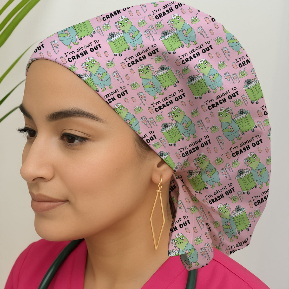 Crash Out Frog Scrub Cap