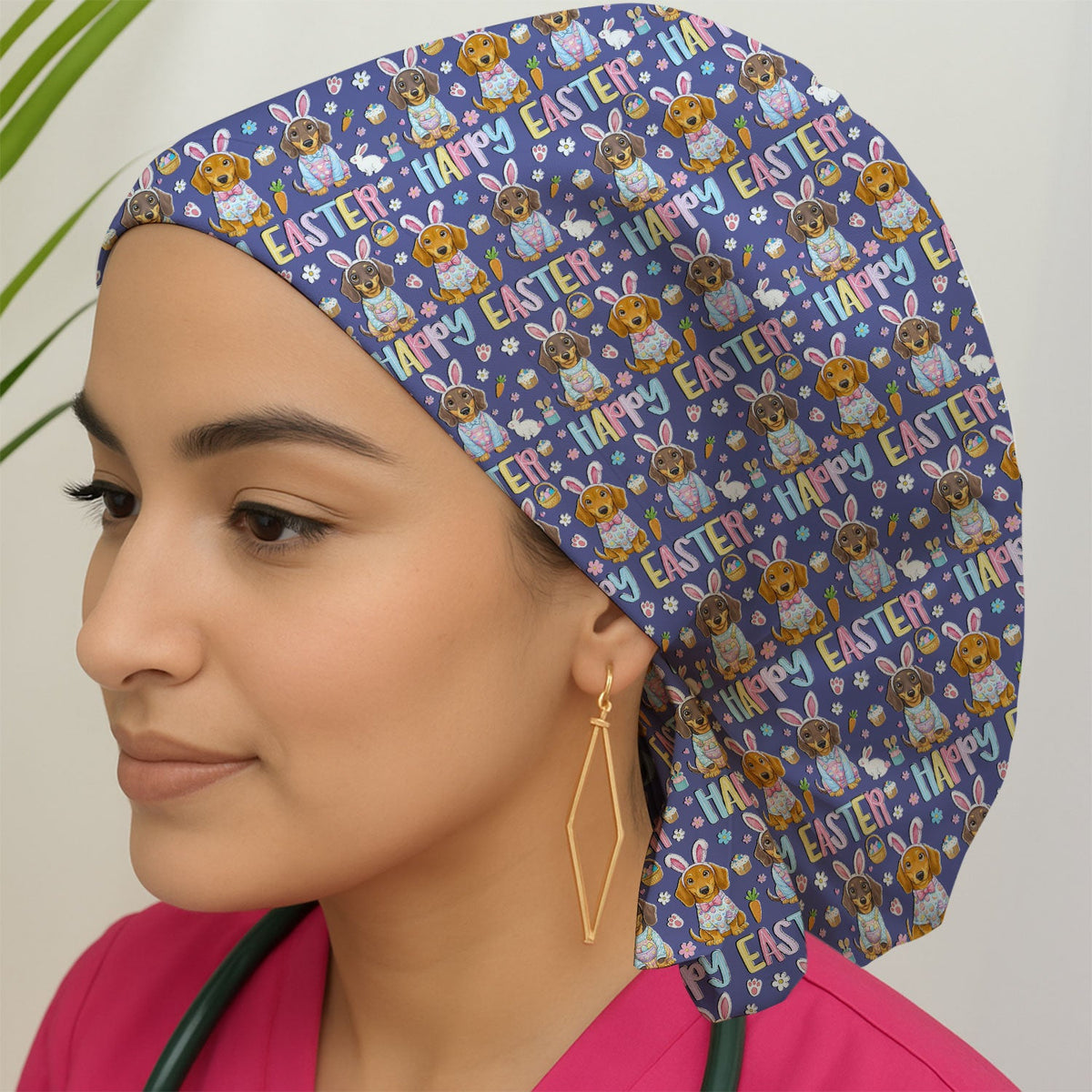Dachshund Puppy Scrub Cap - Easter Gift For Nurse