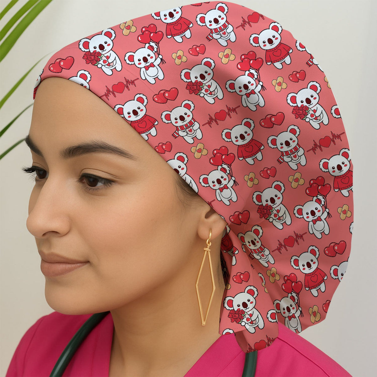 Sweet Koala Scrub Cap - Valentines Day Gift For Nurse