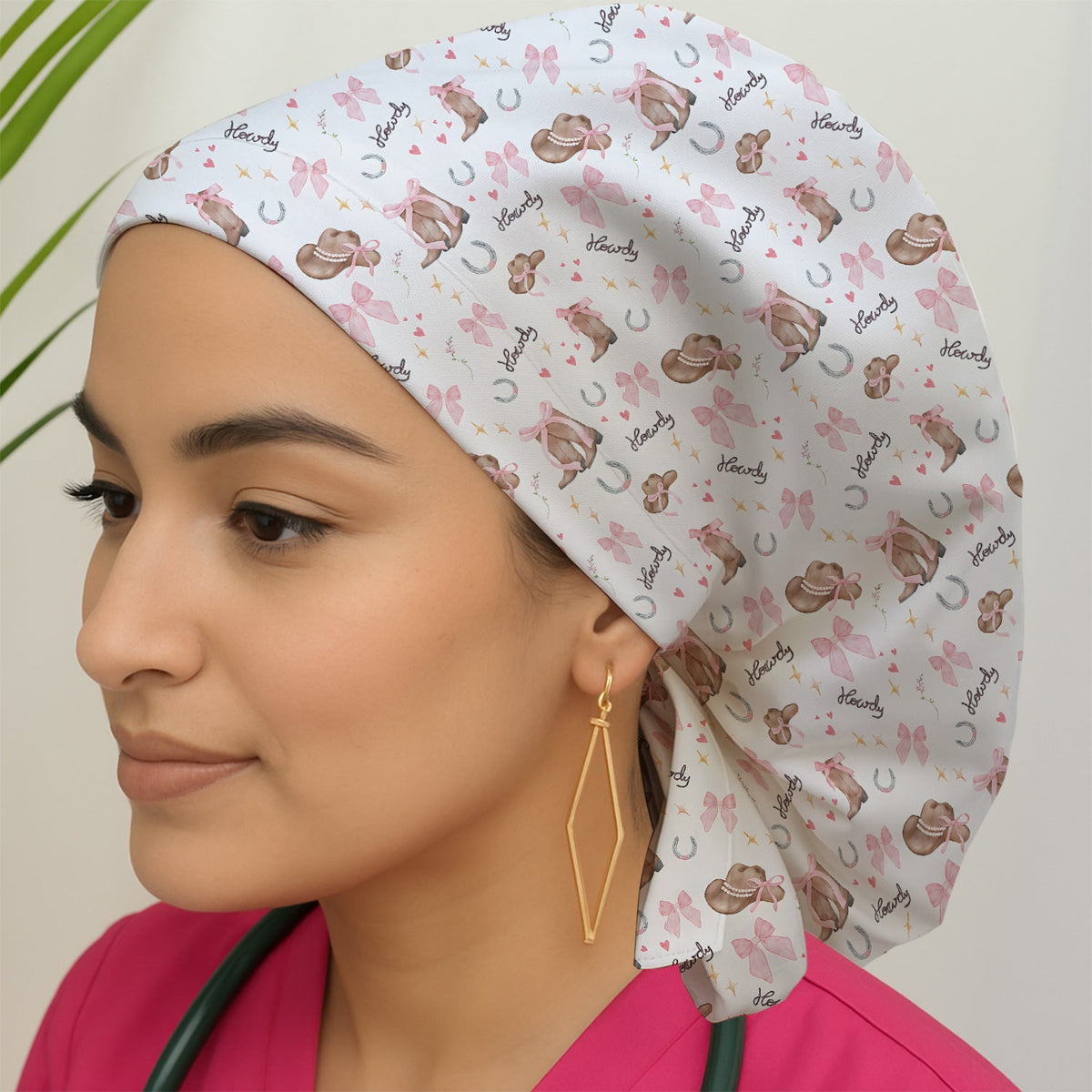 Pink Cowgirl Boots Scrub Cap