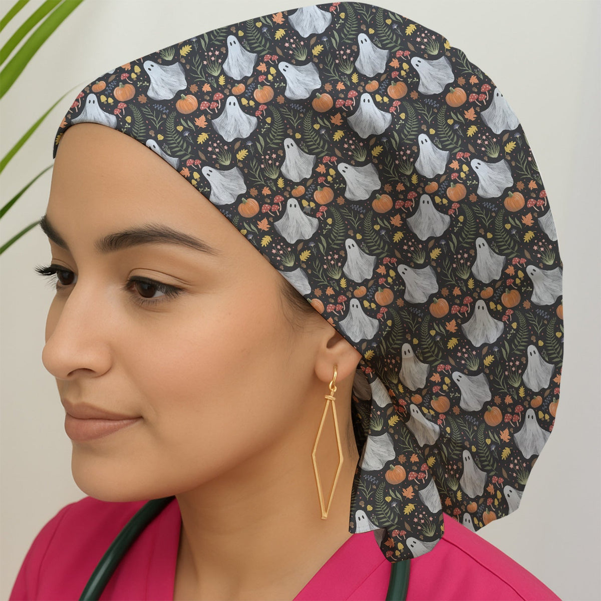 Pumpkin Woodland Scrub Cap