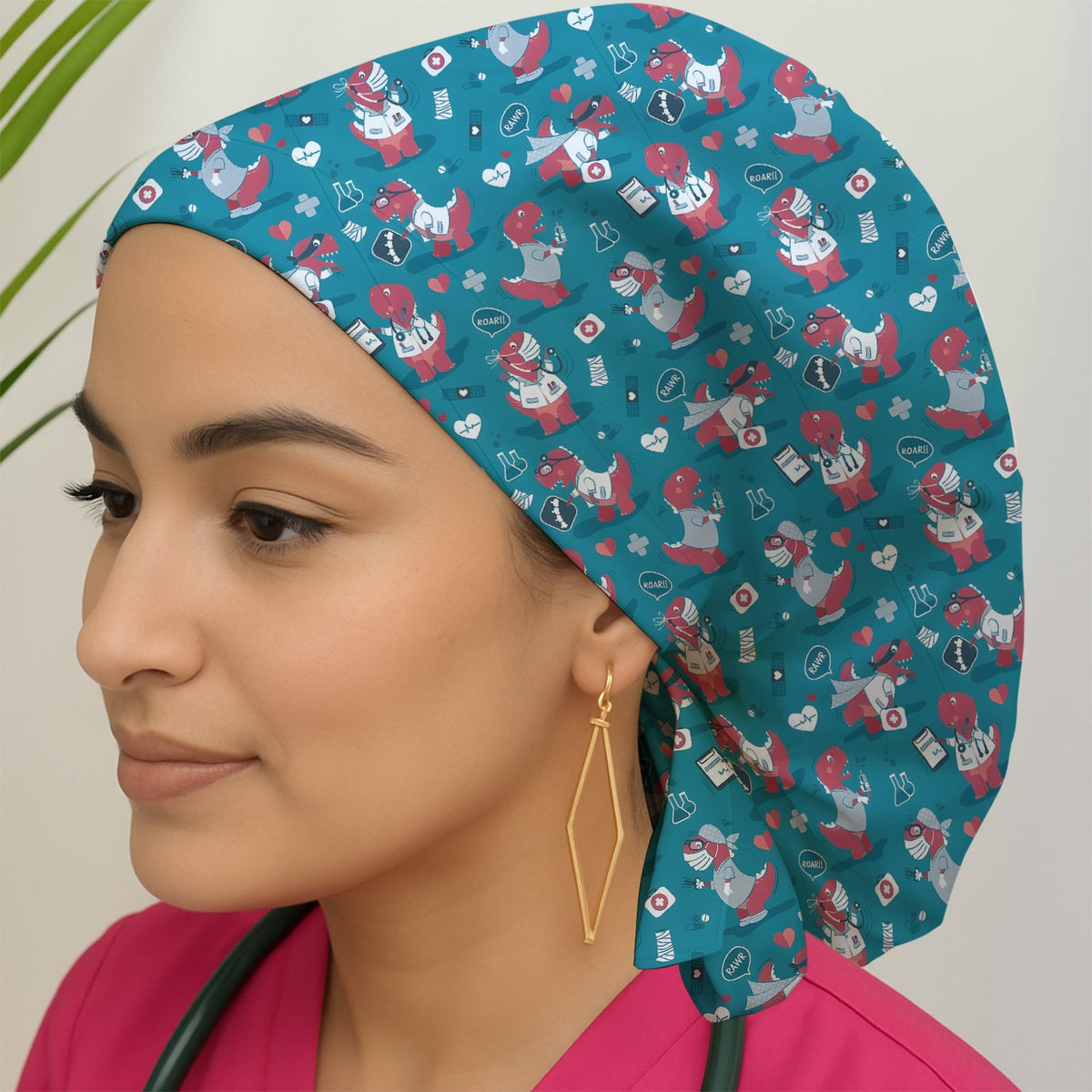 Dinosaur Doctor Scrub Cap