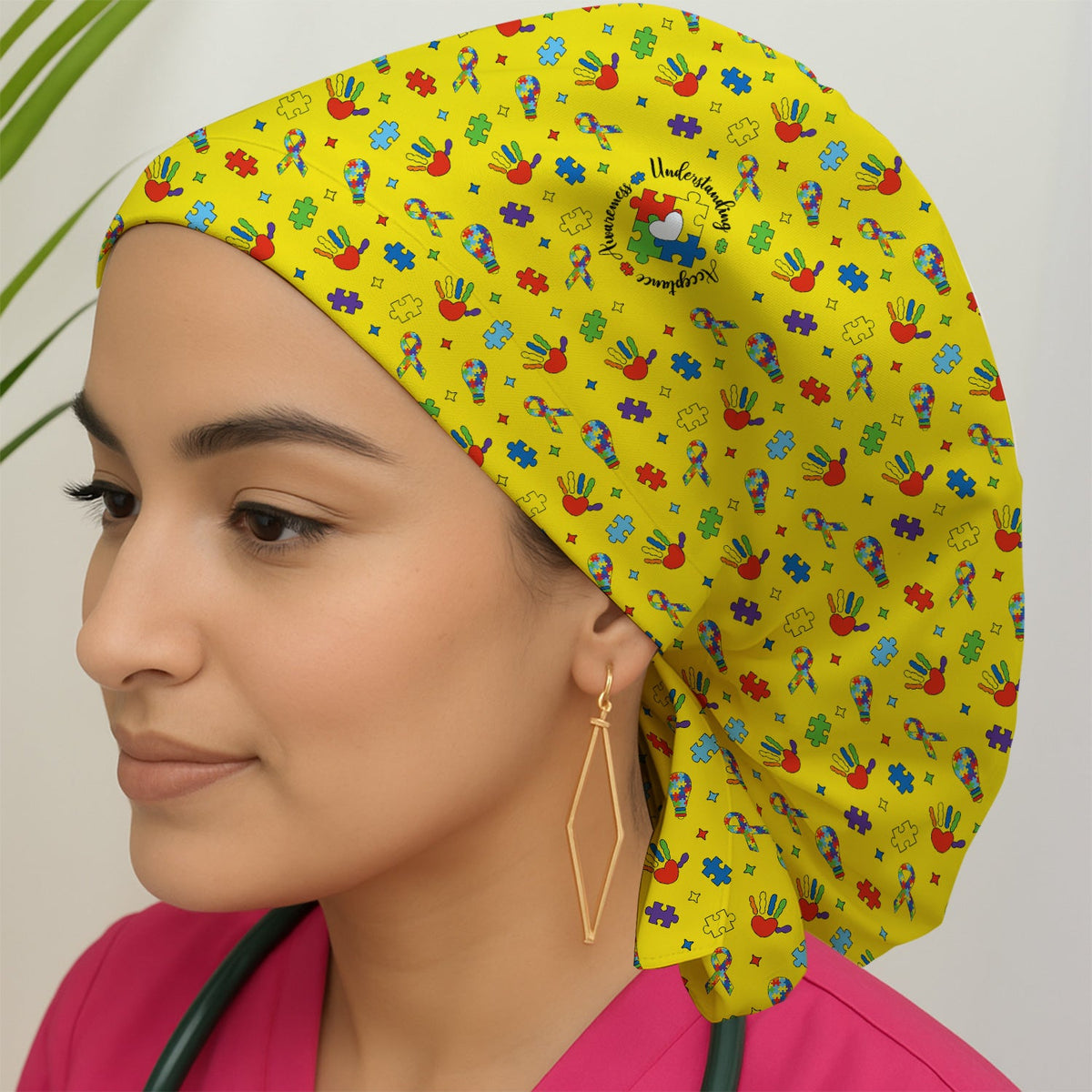 Autism Awareness Colorful Puzzle Scrub Cap