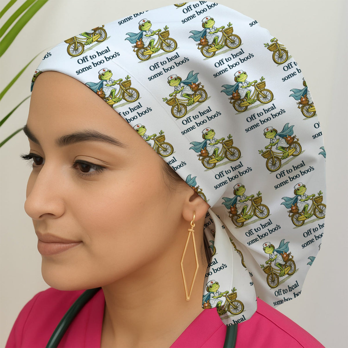 Nurse Frog Cycling Scrub Cap