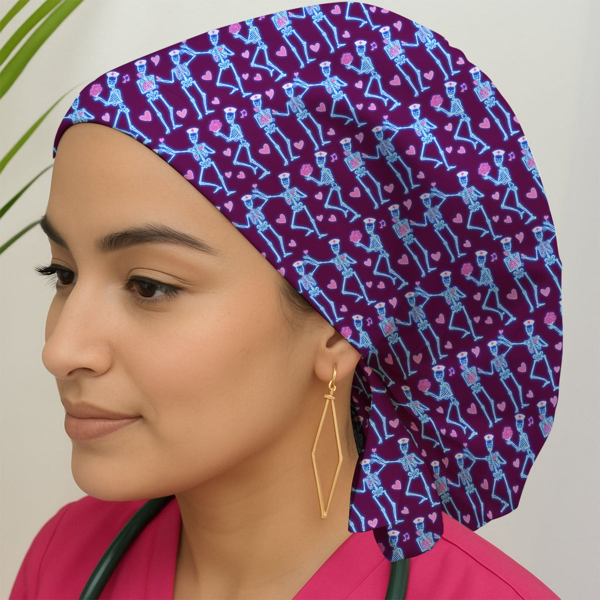 Skeleton Heart Scrub Cap