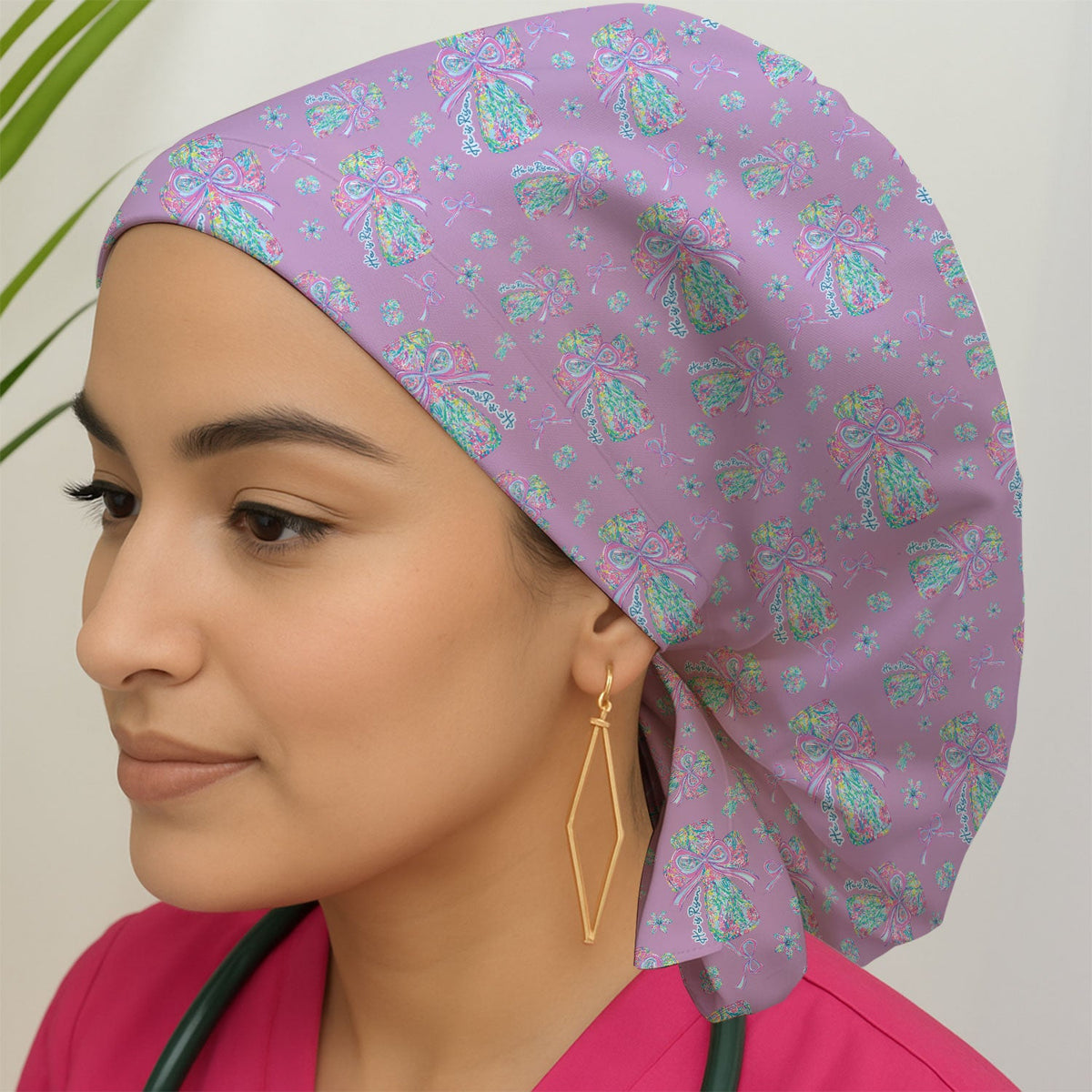 Colorful Bow Scrub Cap