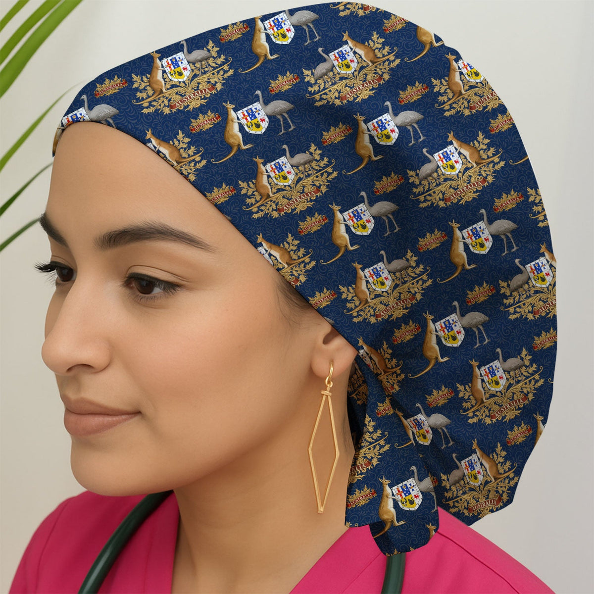 Australian Kangaroo Emu Coat Of Arms Scrub Cap