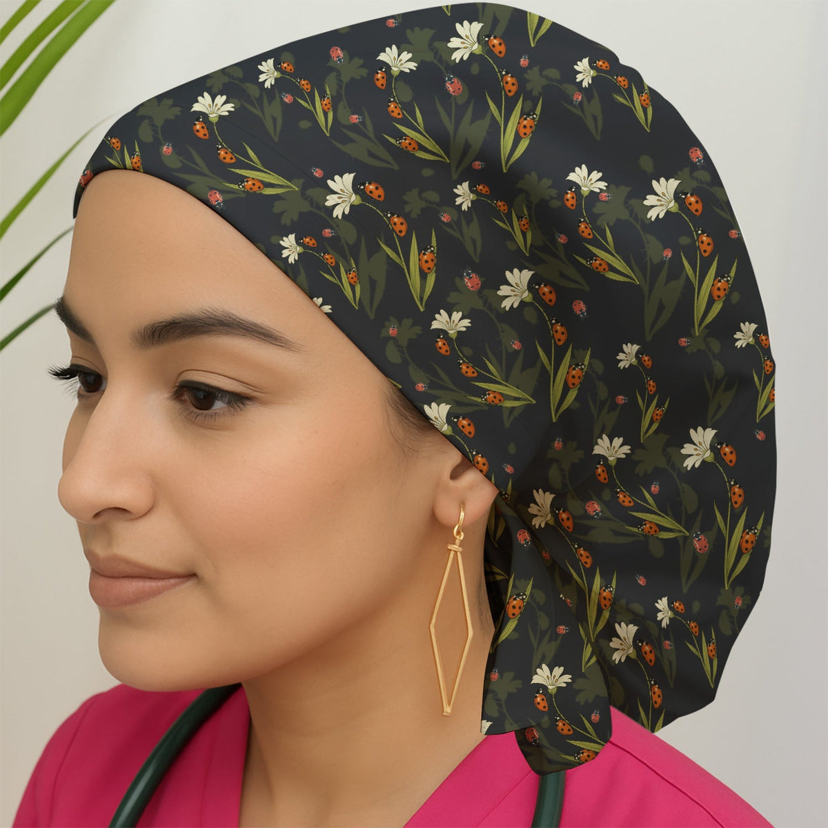 Fresh Daisy Ladybug Garden Scrub Cap