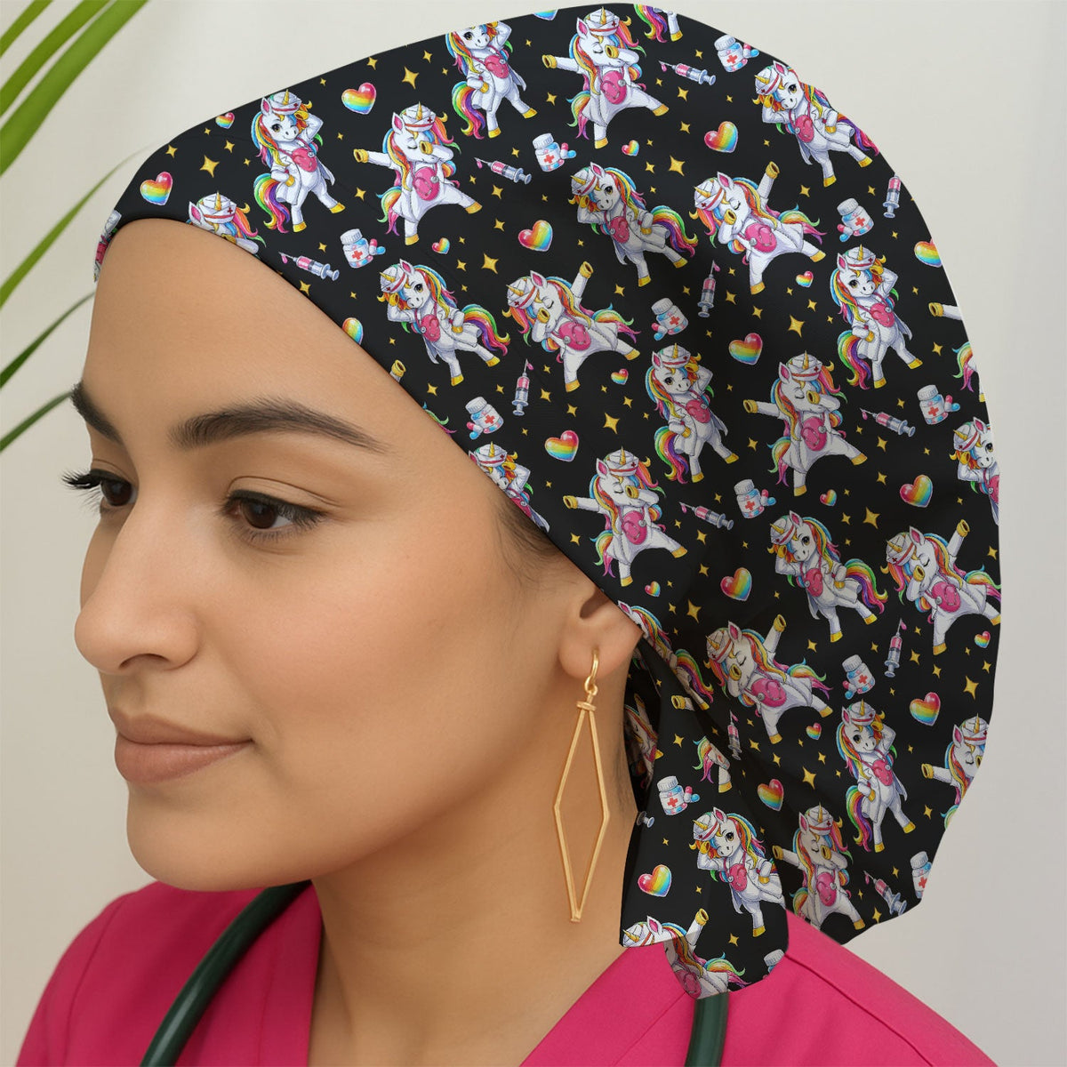 Nurse Unicorn Rainbow Scrub Cap