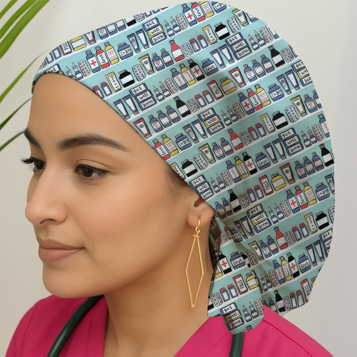 Medicine Bottle Pharmacy Pills Scrub Cap