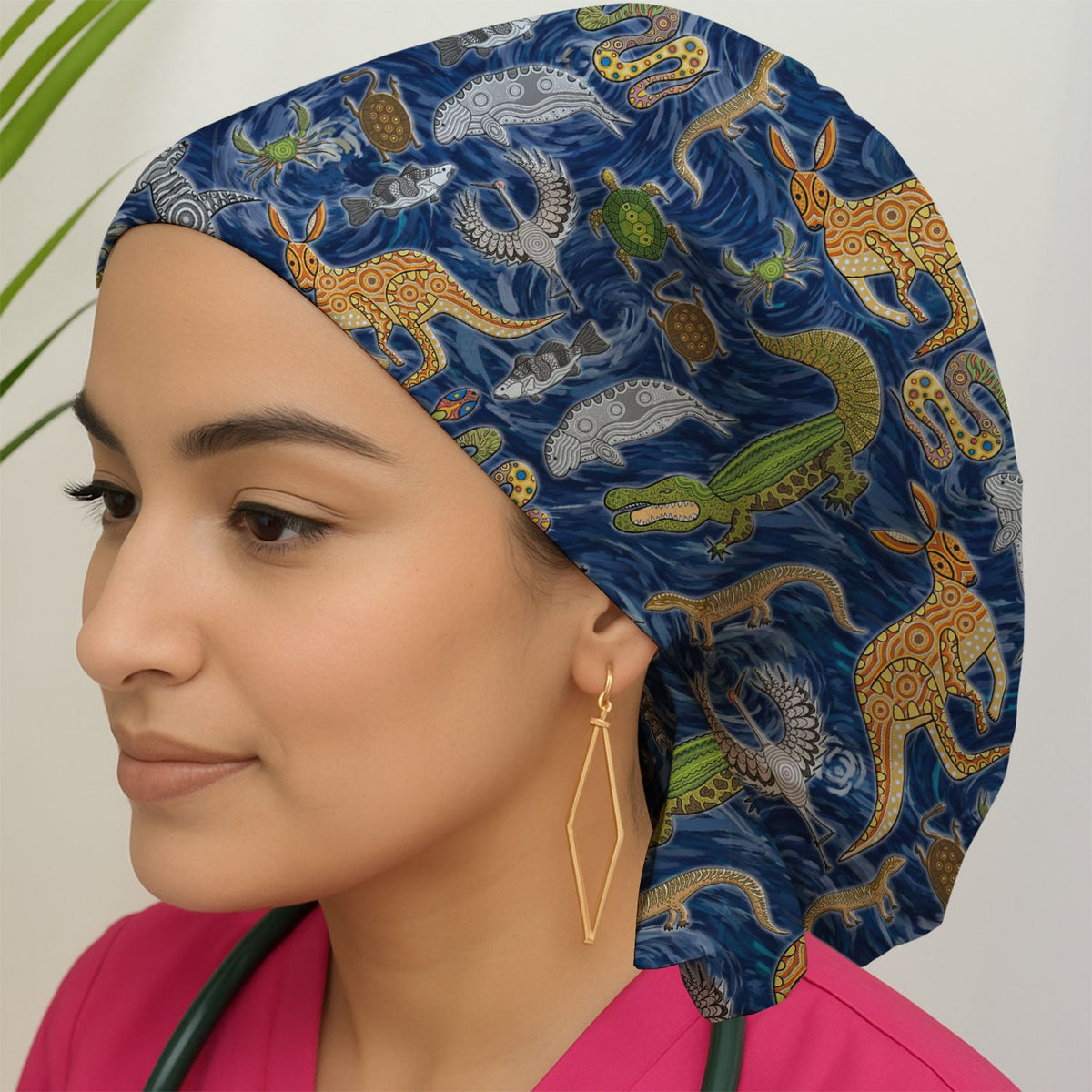 Crocodile Turtle Snake Scrub Cap