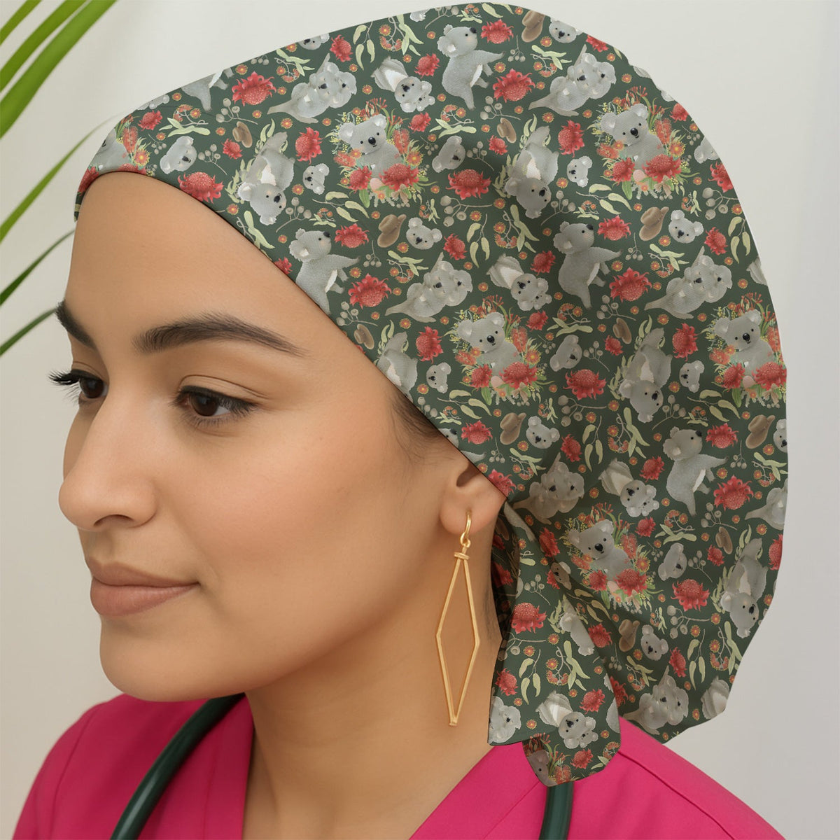 Koala Wildflower Scrub Cap