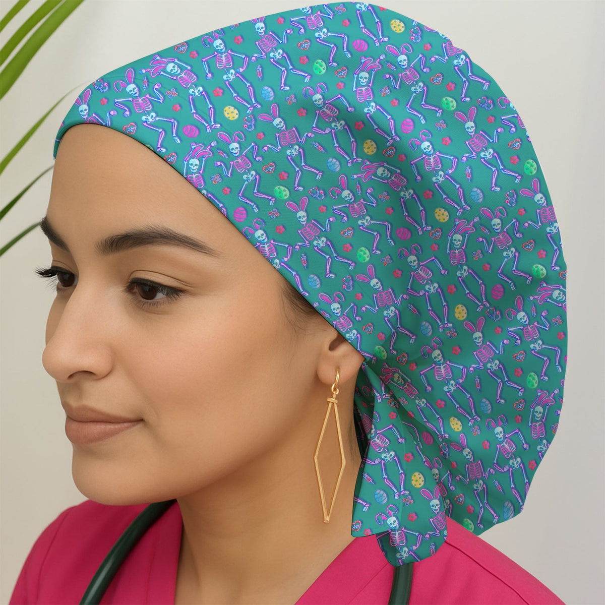 Neon Skeleton Scrub Cap - Easter Gift