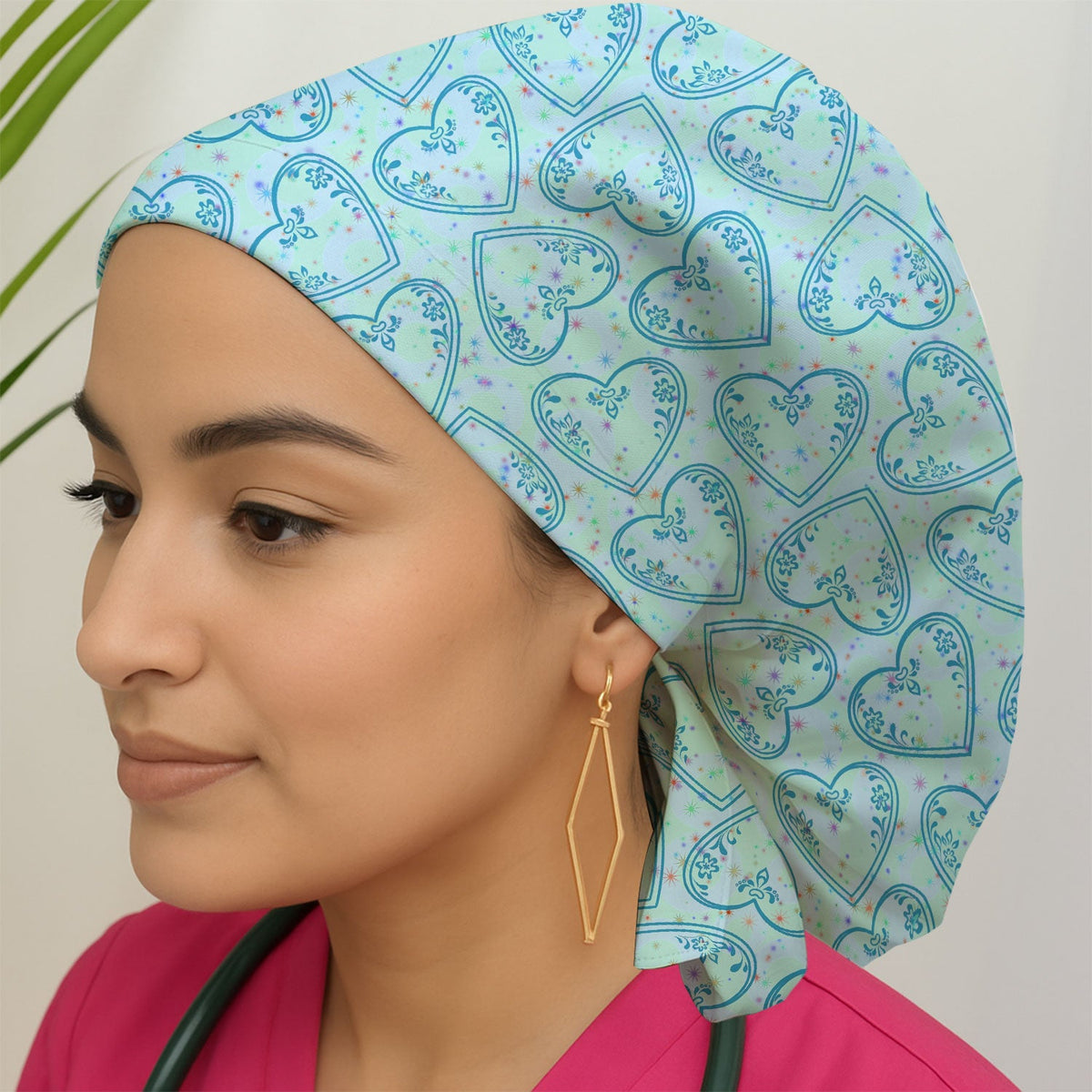 Valentine Hearts Scrub Cap