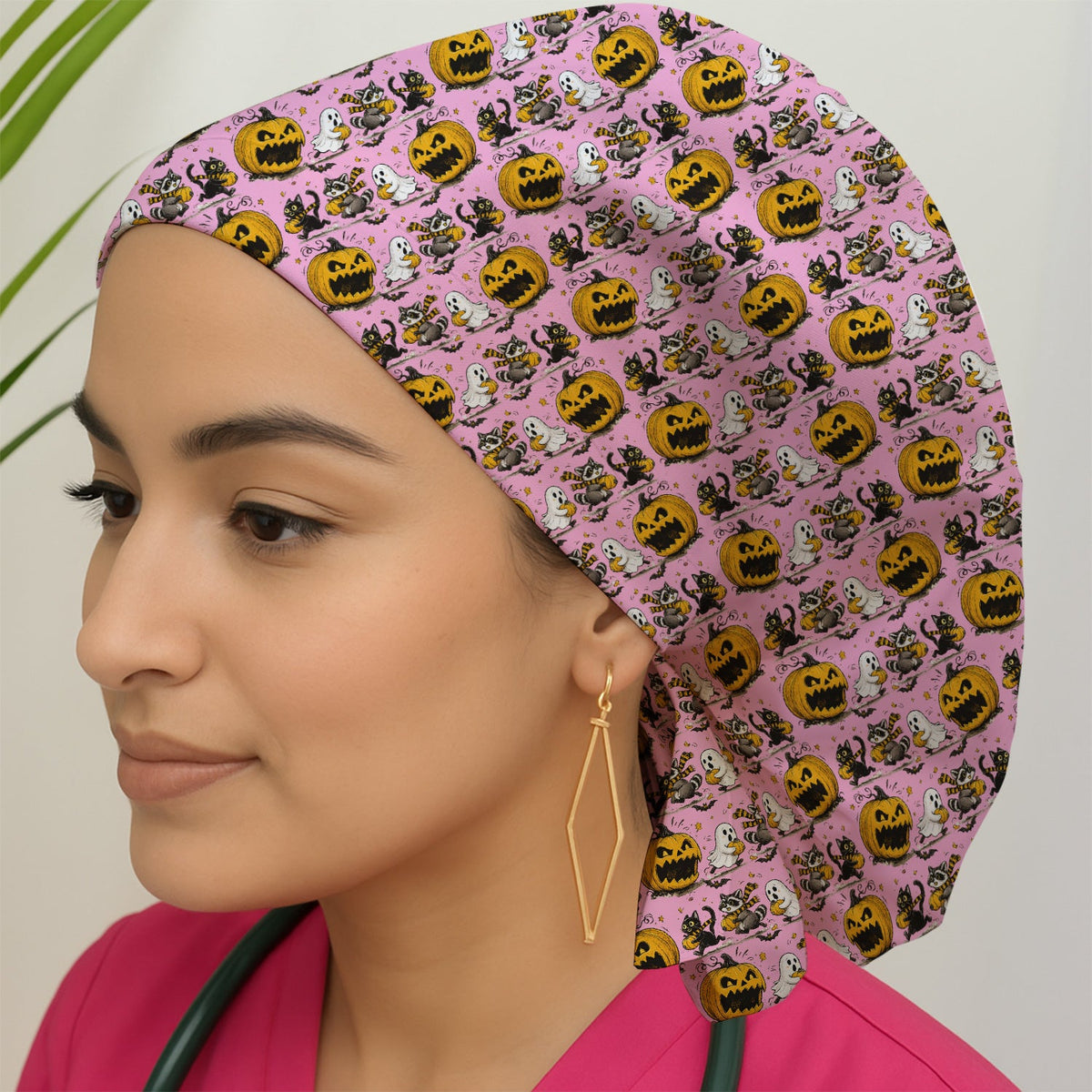 Spooky Woodland Critters Scrub Cap