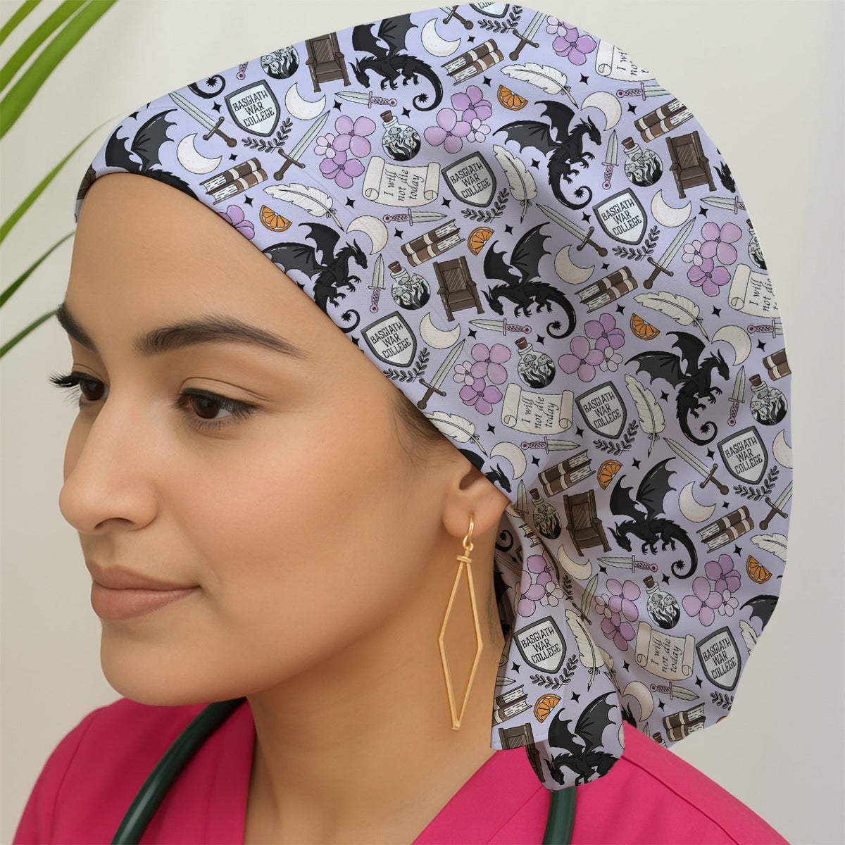 Spooky Gothic Dragon Scrub Cap