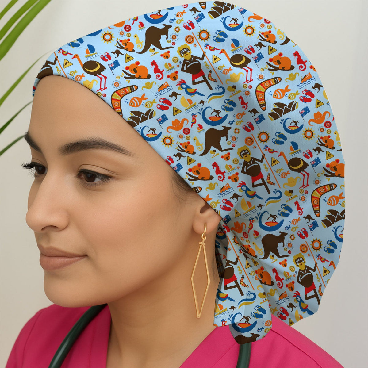 Indigenous Inspired Icon Scrub Cap For Nurse