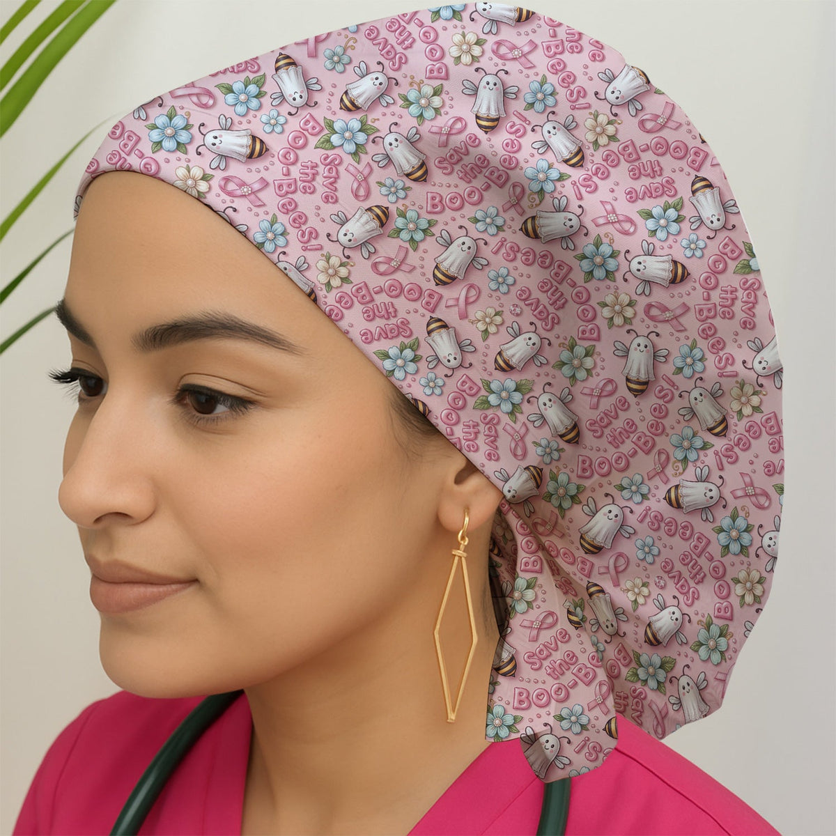 Save The Boo-Bees Ribbon Scrub Cap