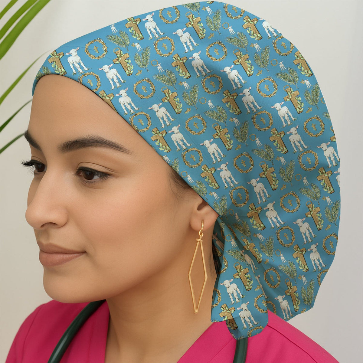 Faith Lamb Cross Scrub Cap