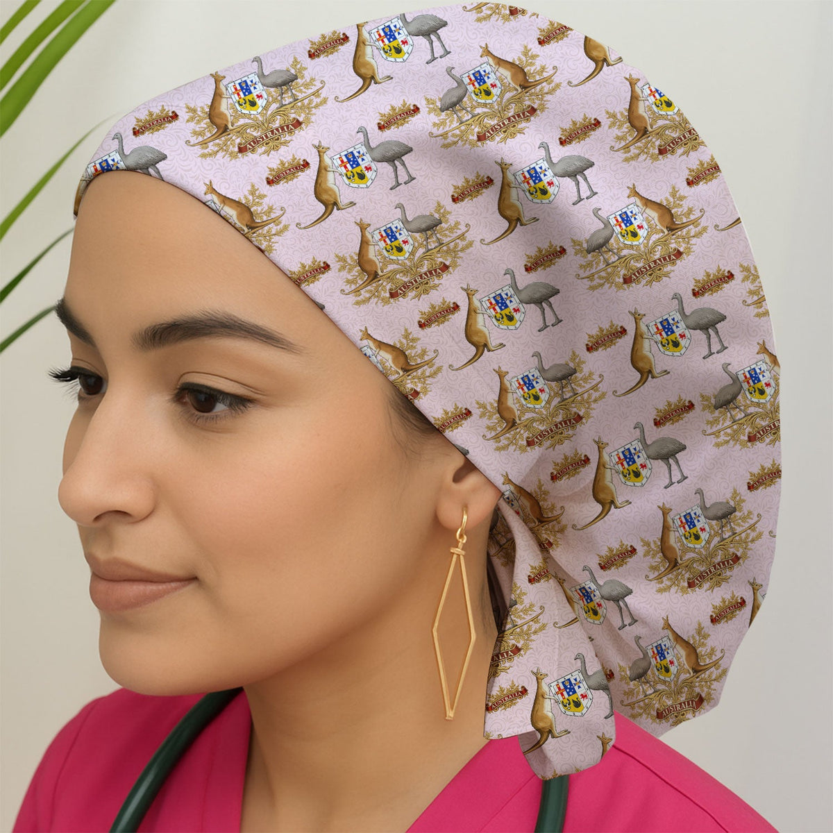 Australian Kangaroo Emu Coat Of Arms Scrub Cap