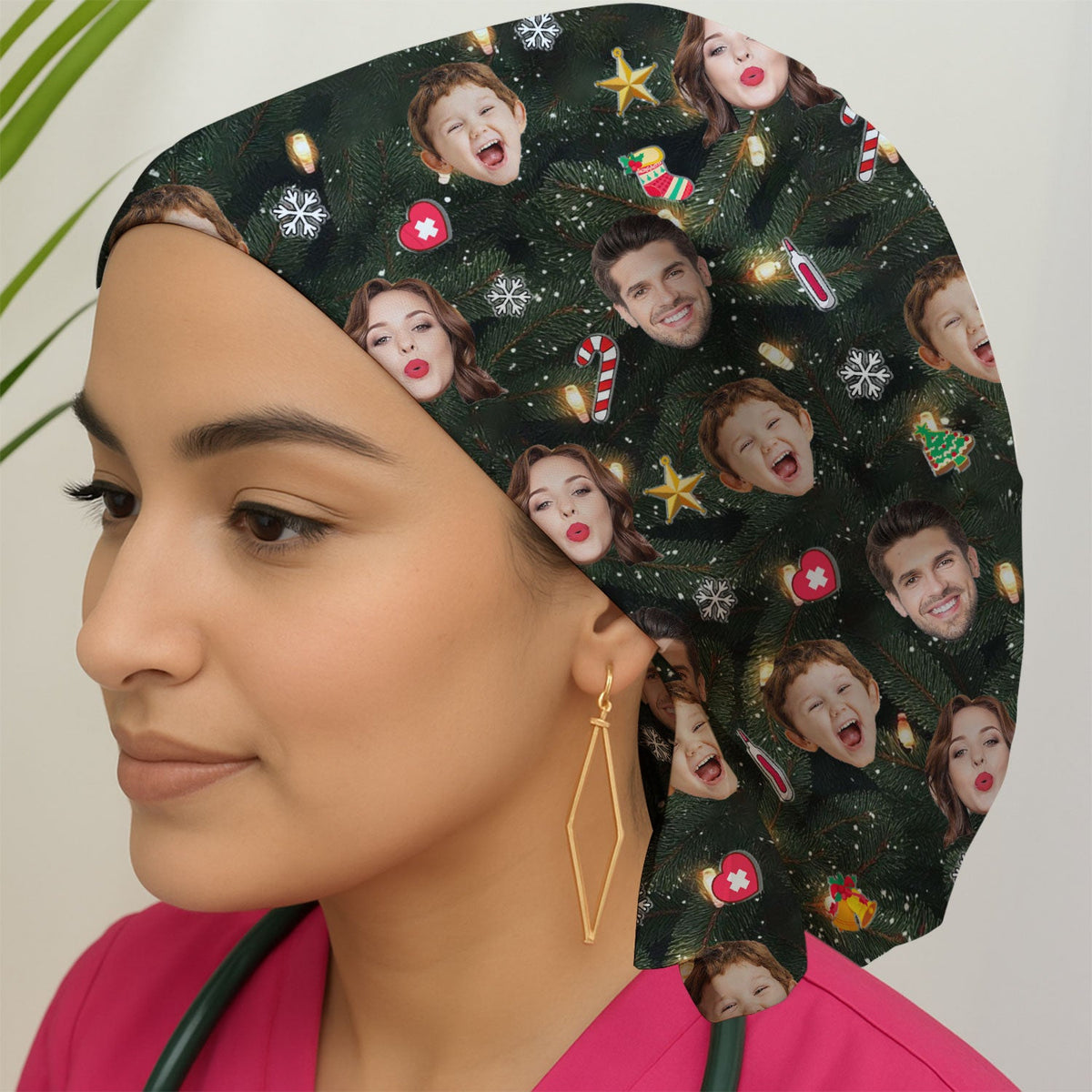 Personalized Christmas Photo Face Scrub Cap