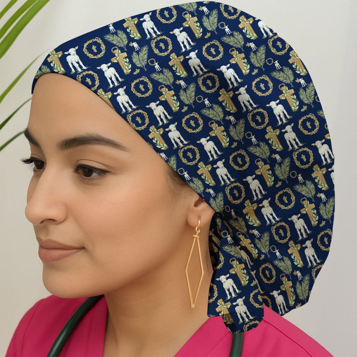 Faith Lamb Cross Scrub Cap
