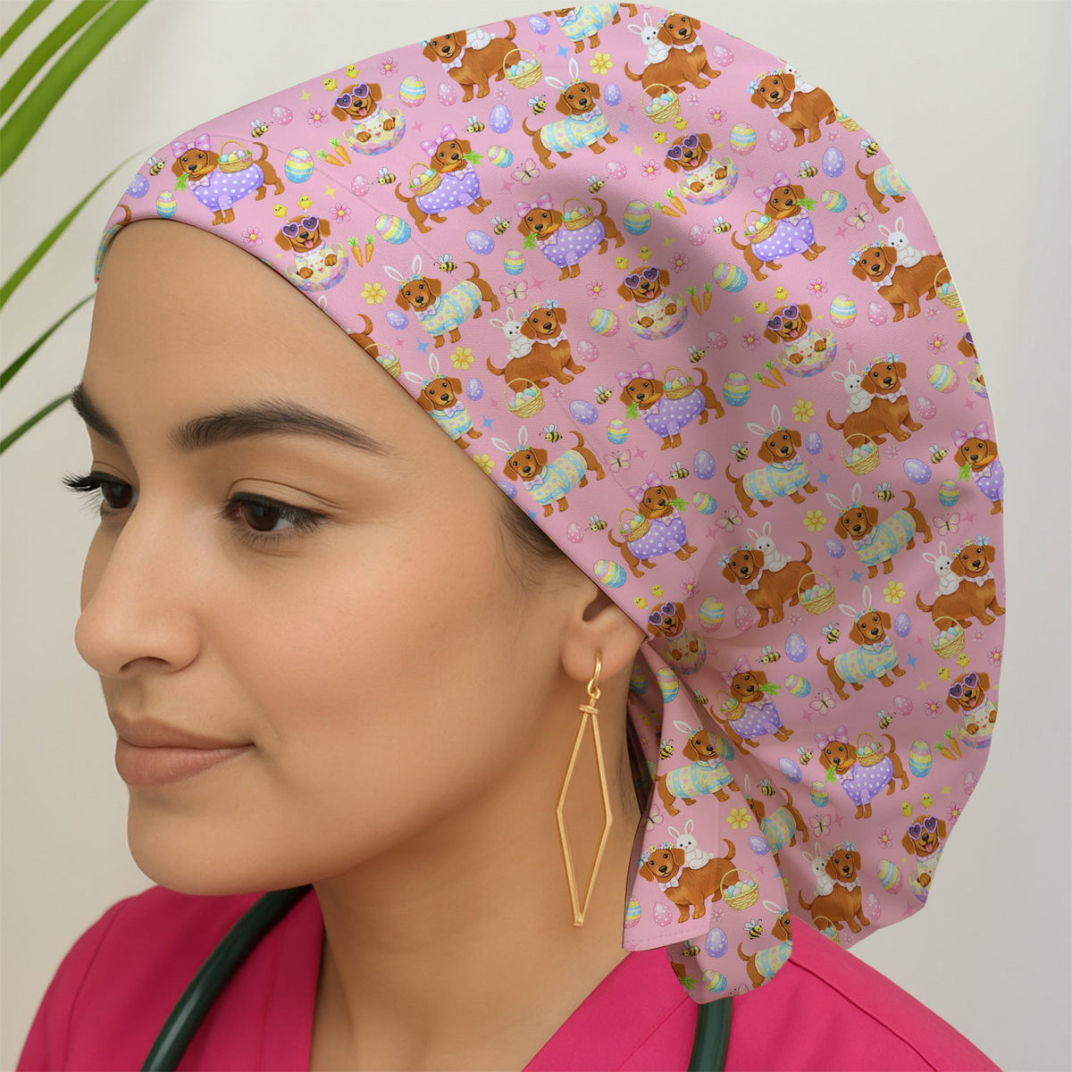 Easter Dachshund Scrub Cap