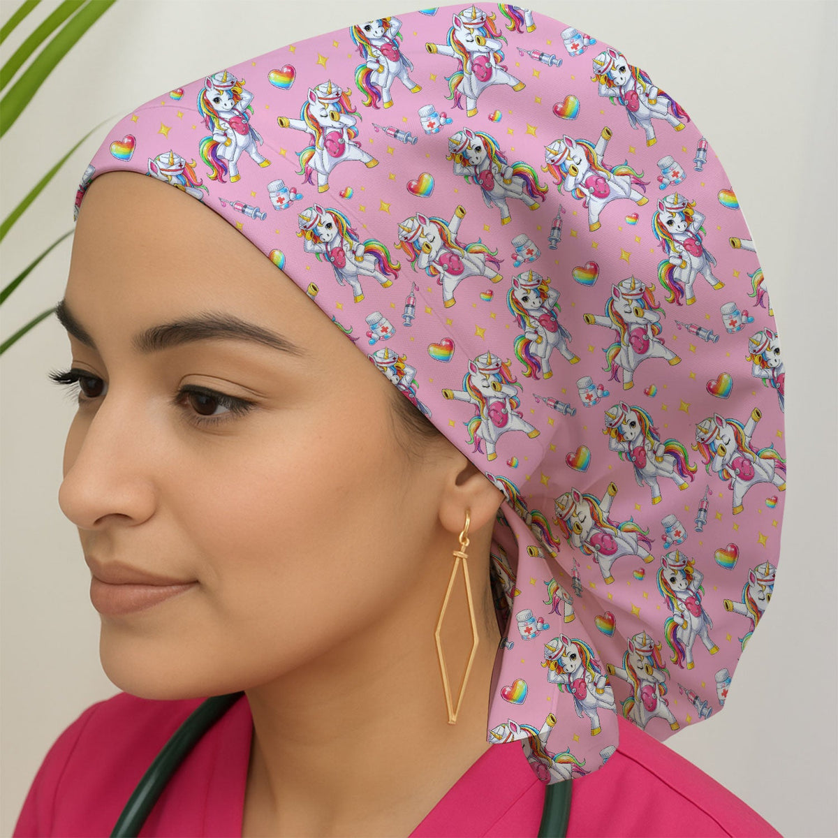 Nurse Unicorn Rainbow Scrub Cap