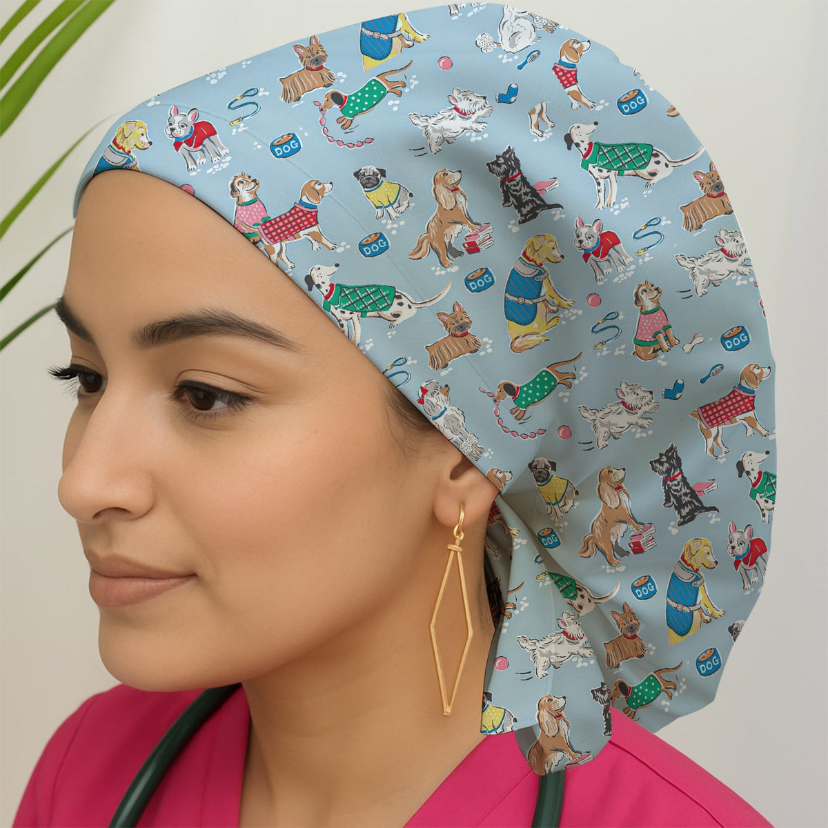 Dog Sweater Playing Ball Scrub Cap