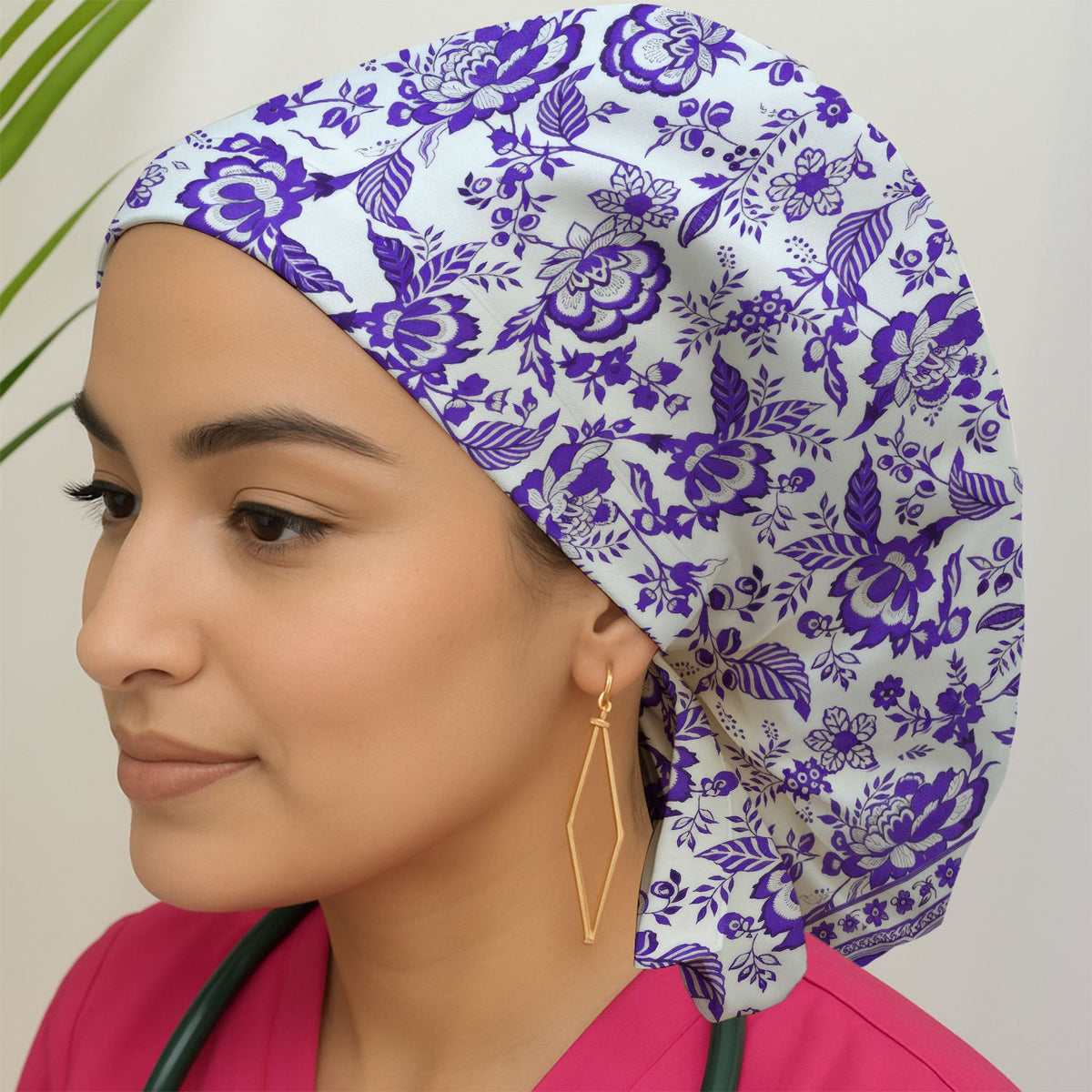 Toile De Jouy Floral Scrub Cap