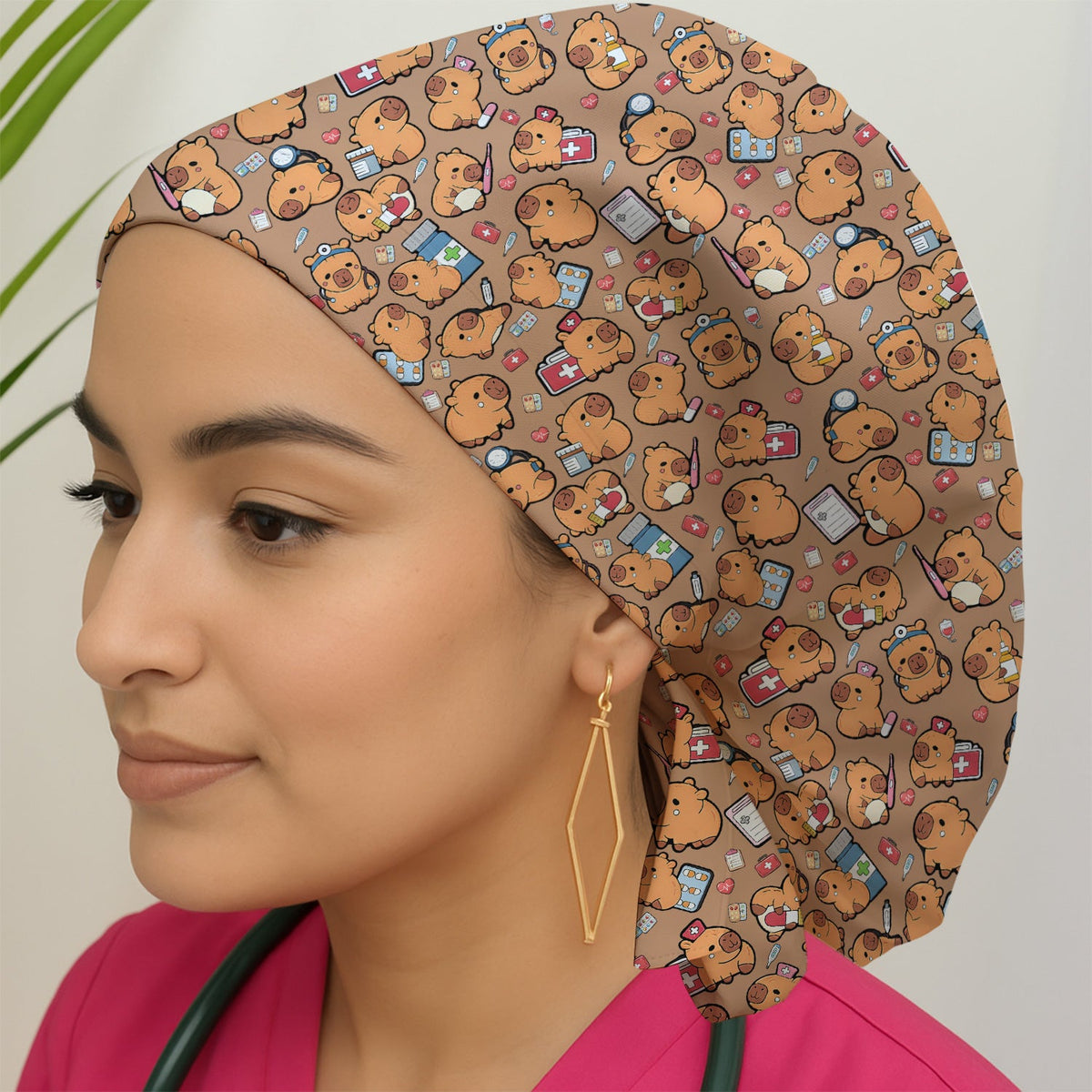 Capybara Stethoscope Medical Tools Scrub Cap