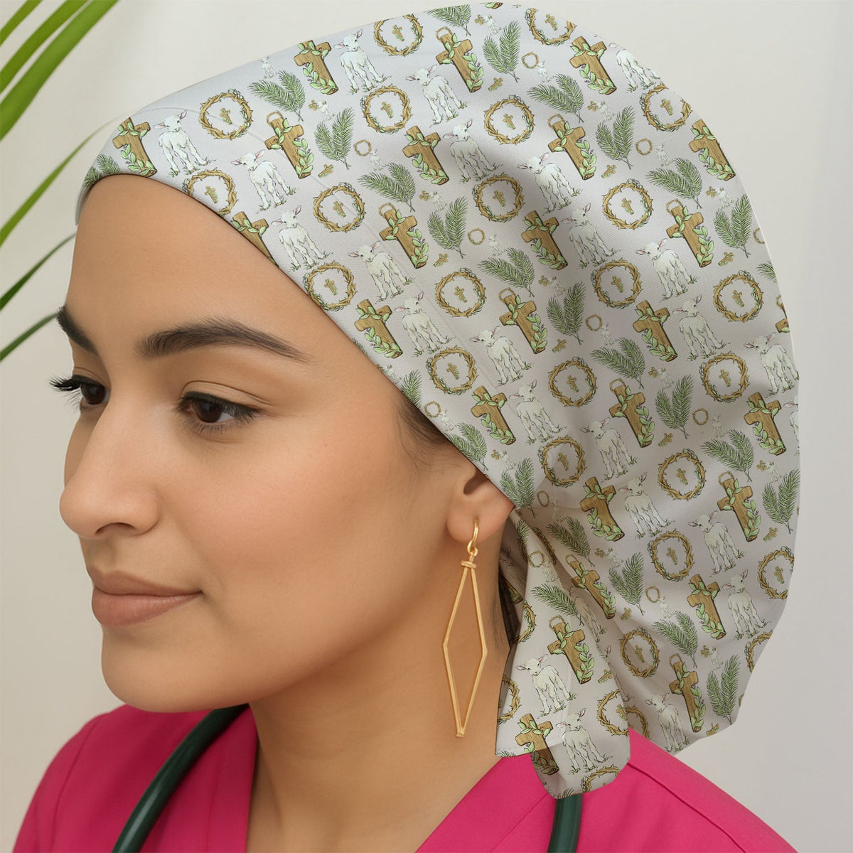 Faith Lamb Cross Scrub Cap