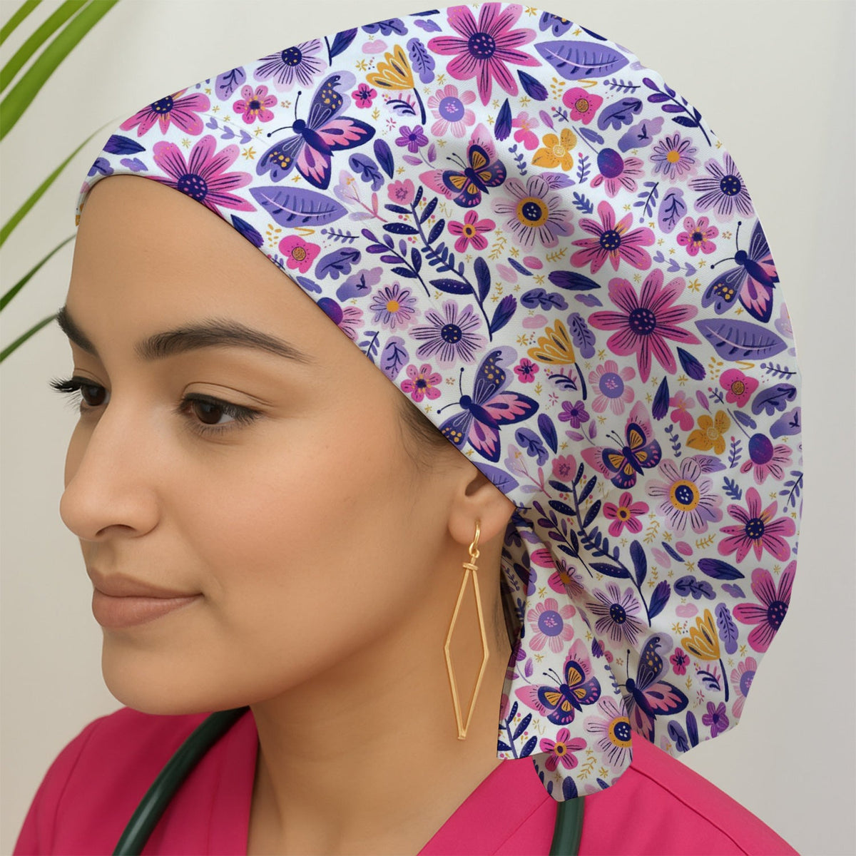 Butterfly Wildflower Garden Scrub Cap
