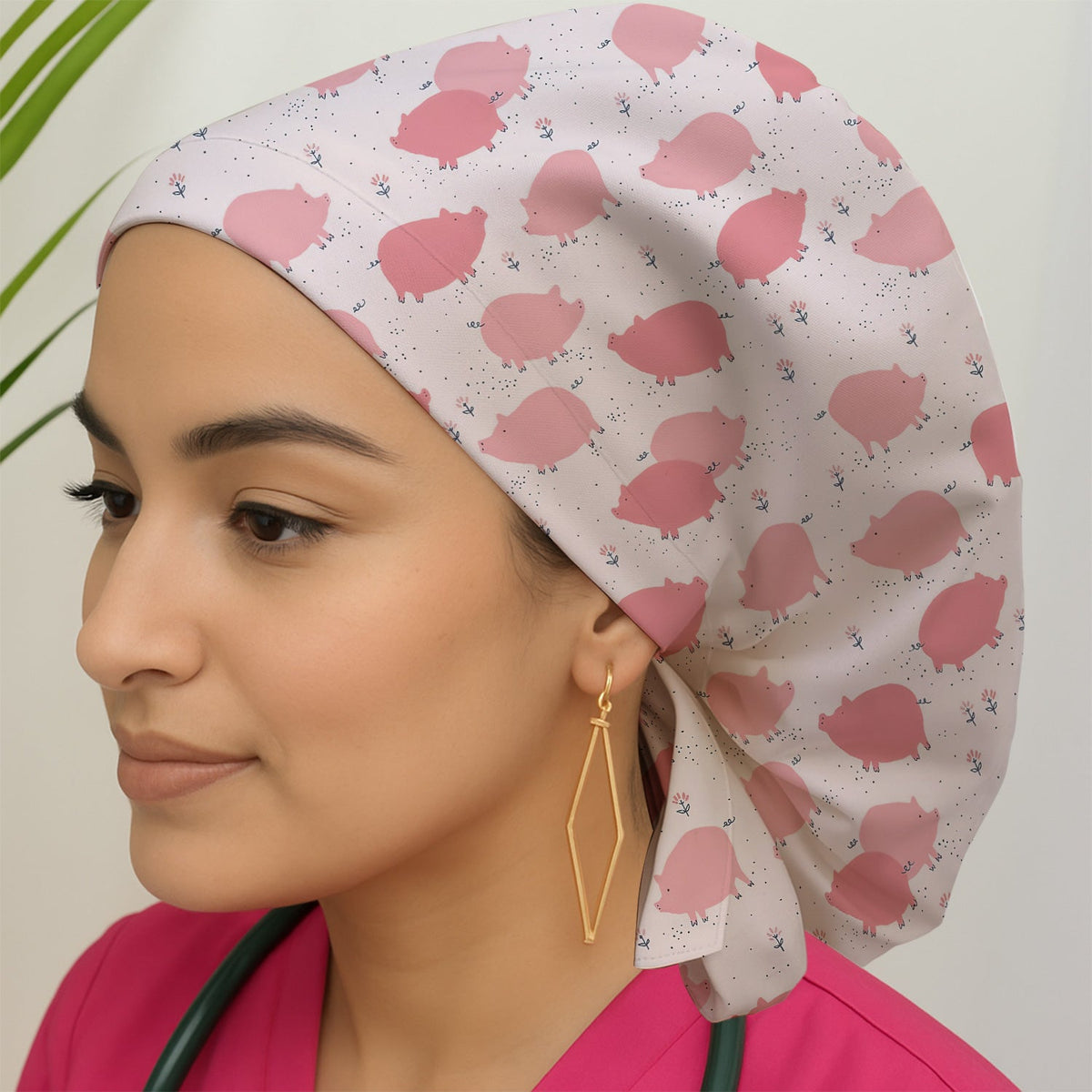 Pink Pig Farm Scrub Cap