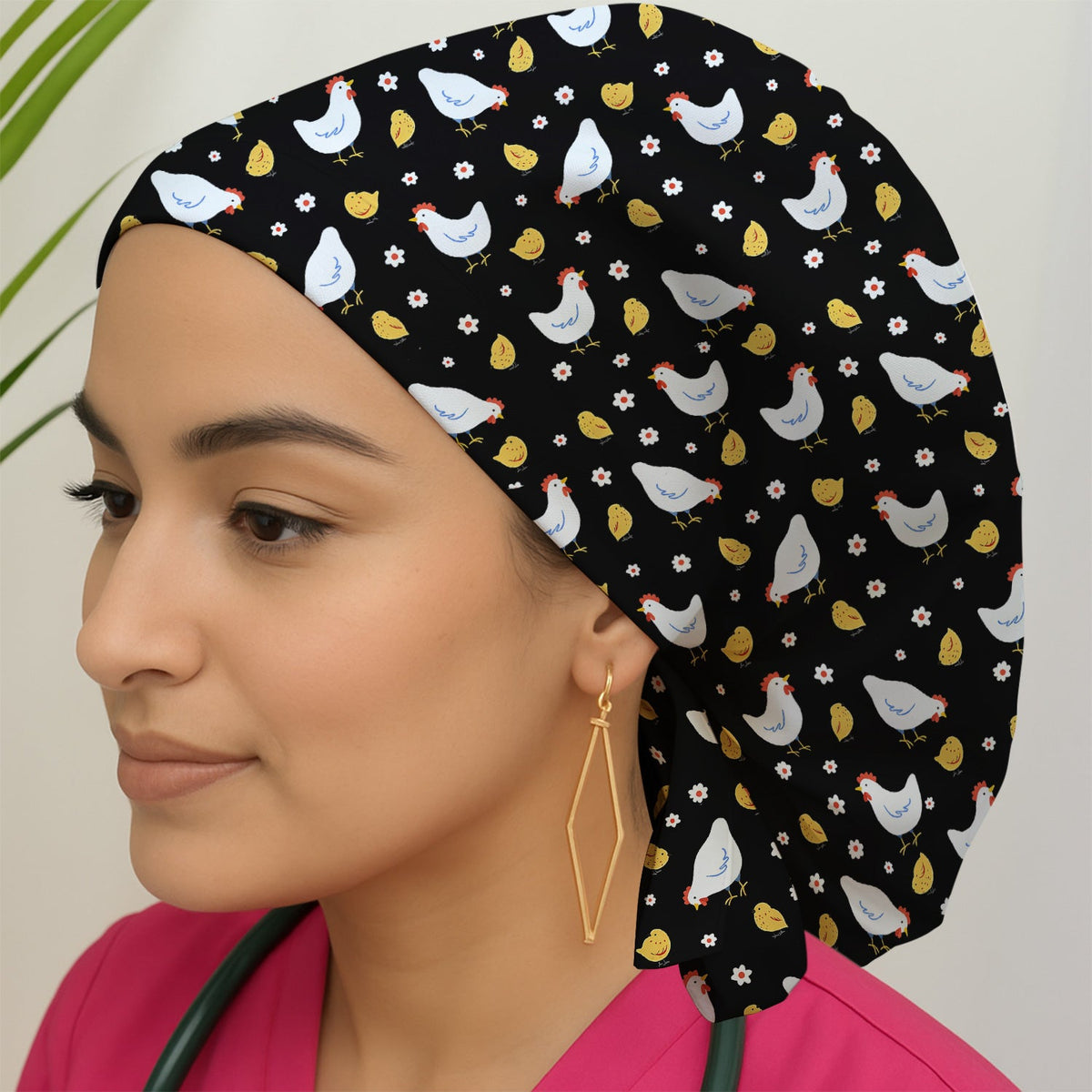 Chicken And Cute Chicks Scrub Cap