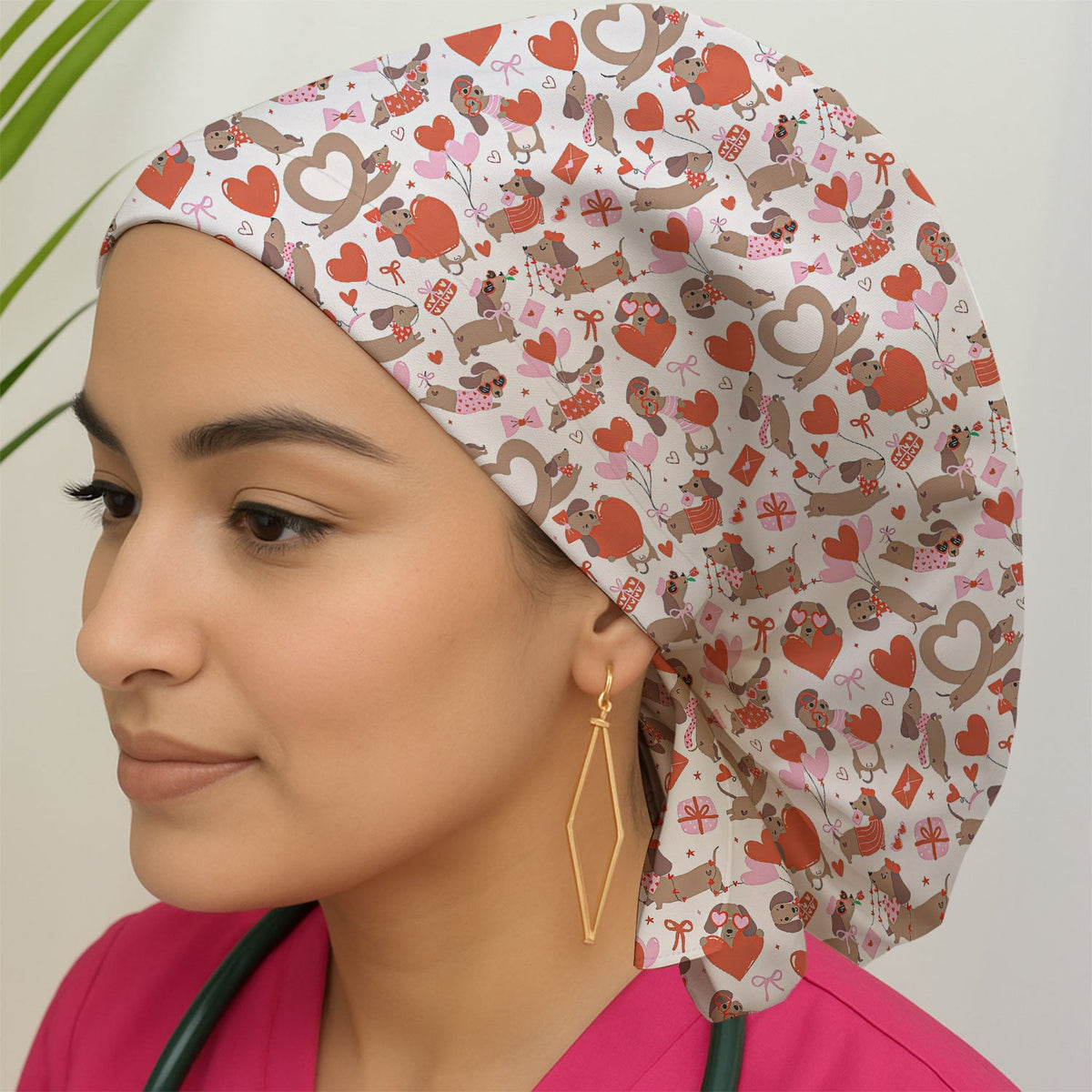 Dachshund Scrub Cap - Valentines Day Gift For Nurse