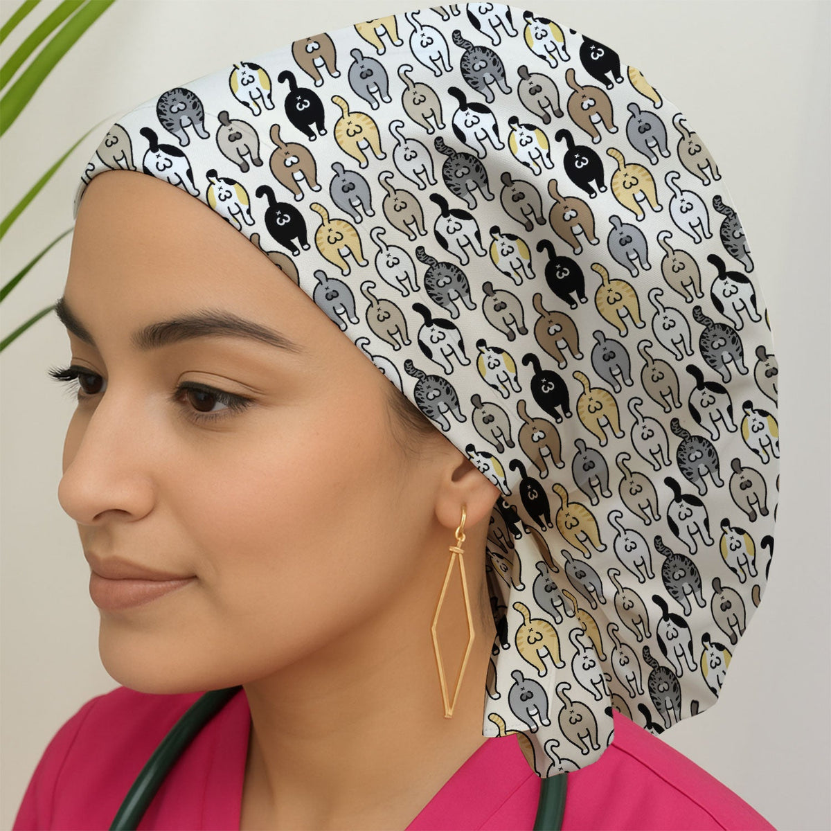 Cat Lover Nurse Scrub Cap