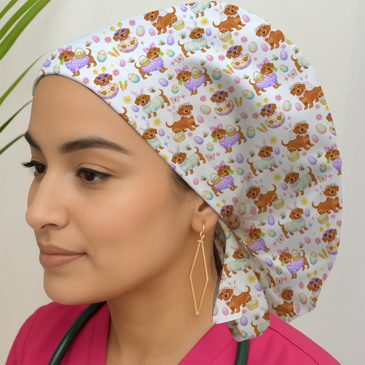 Easter Dachshund Scrub Cap