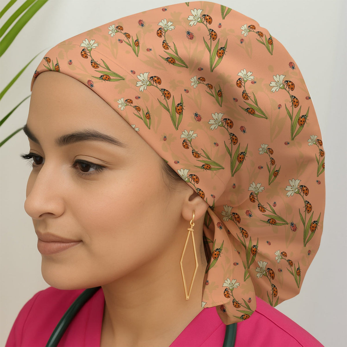 Fresh Daisy Ladybug Garden Scrub Cap