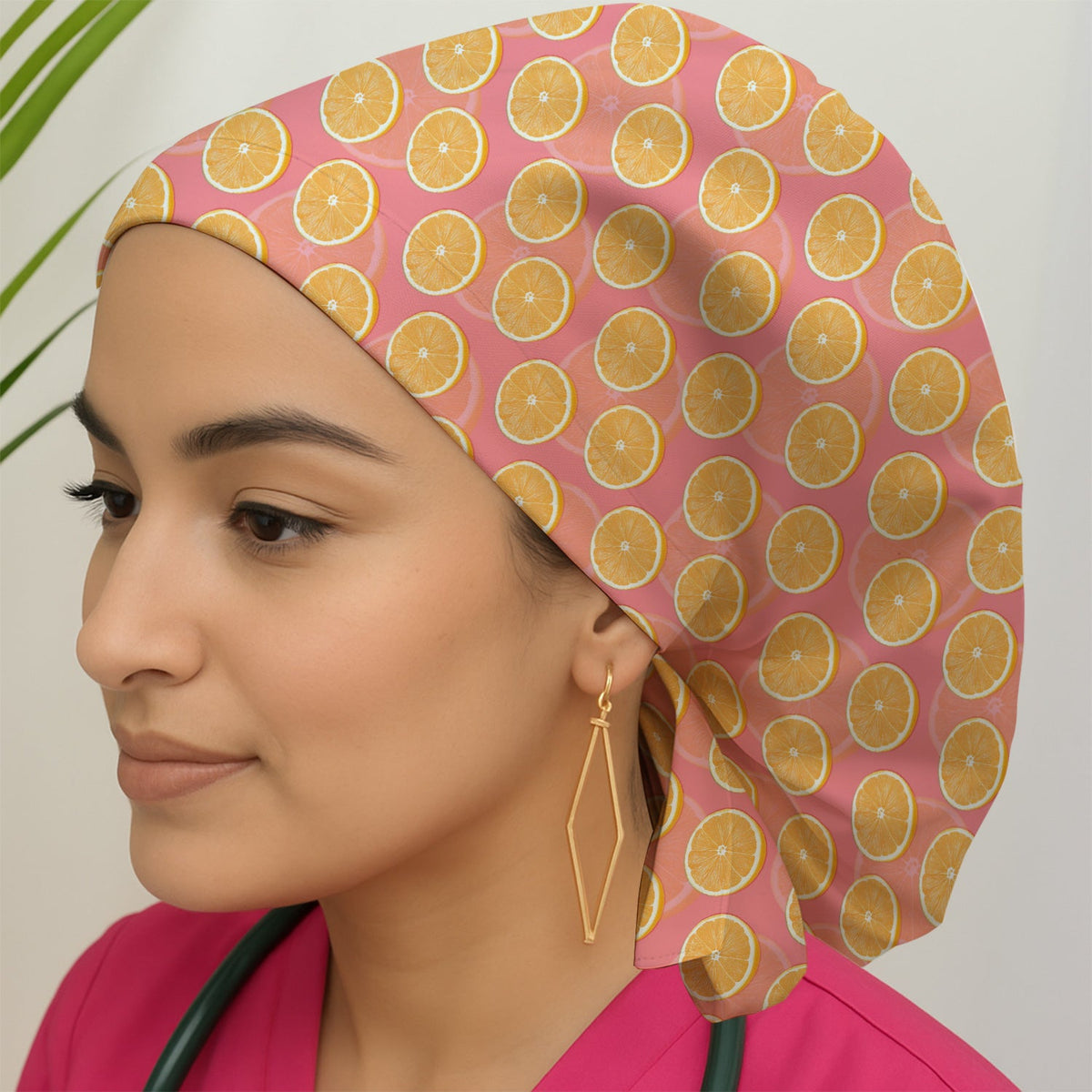 Fresh Orange Slice Scrub Cap